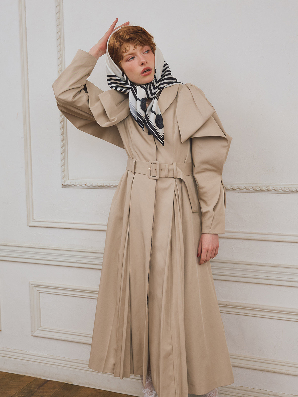 リボンディティールトレンチコート