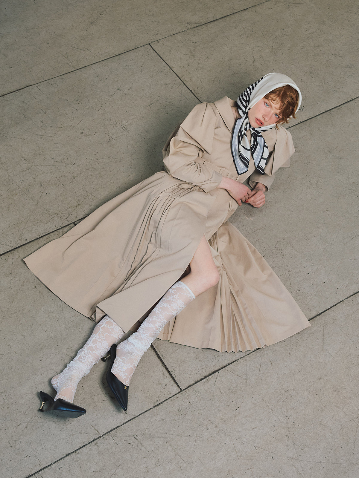 リボンディティールトレンチコート