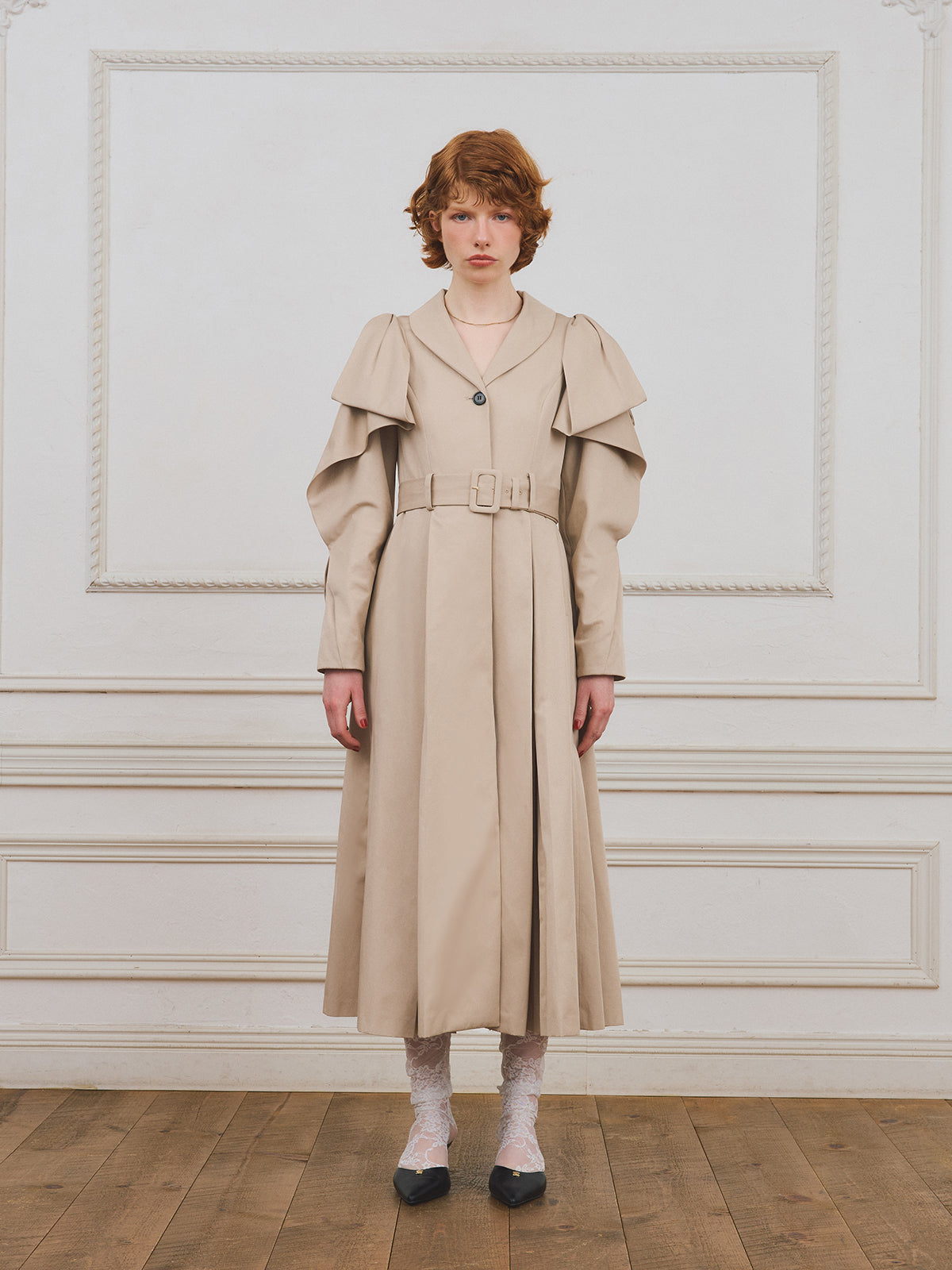 リボンディティールトレンチコート