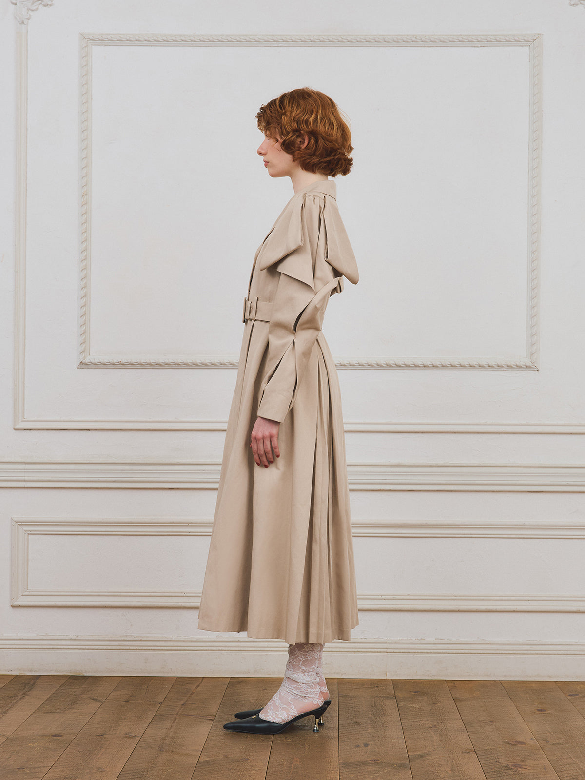 リボンディティールトレンチコート