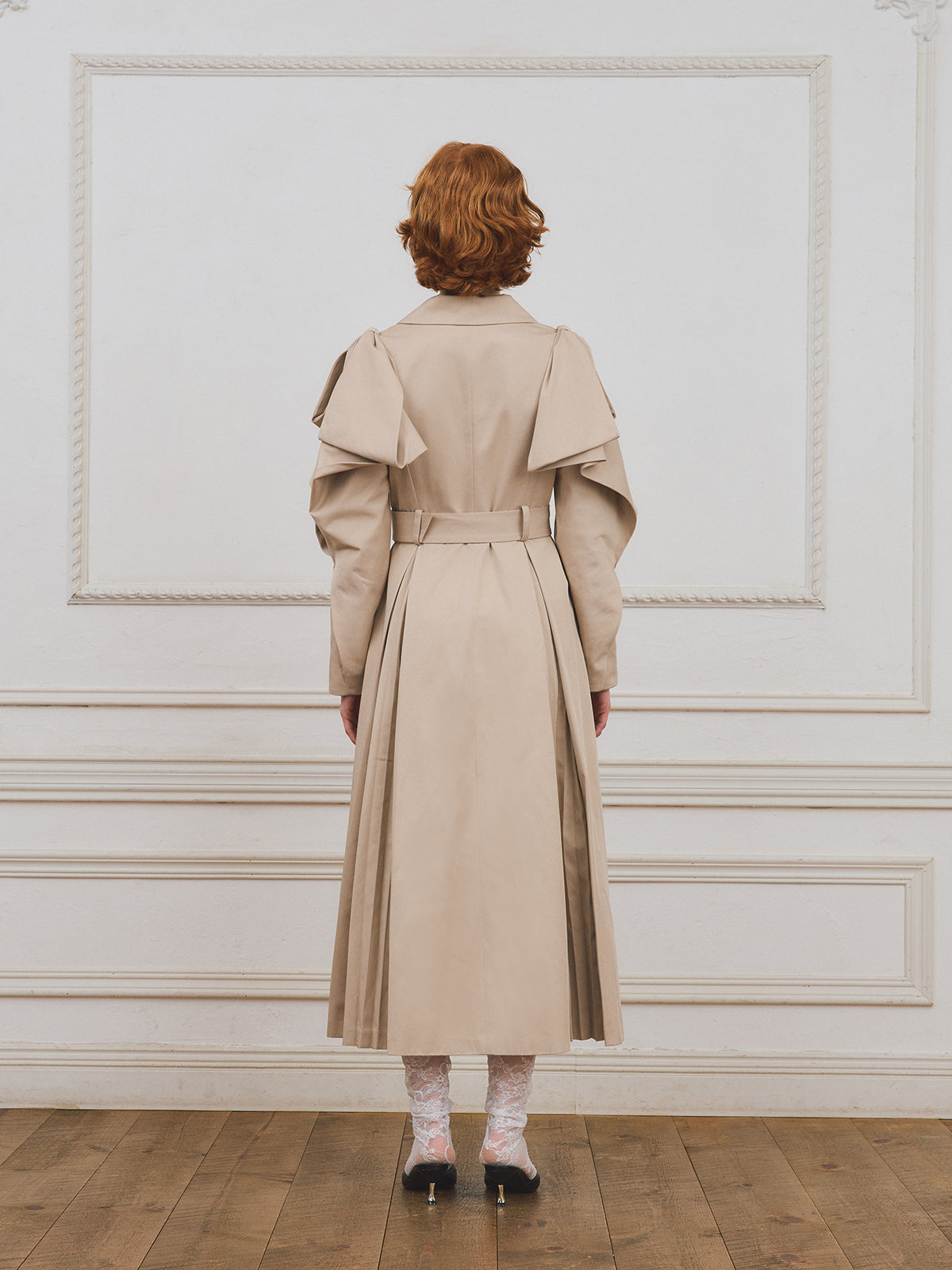 リボンディティールトレンチコート