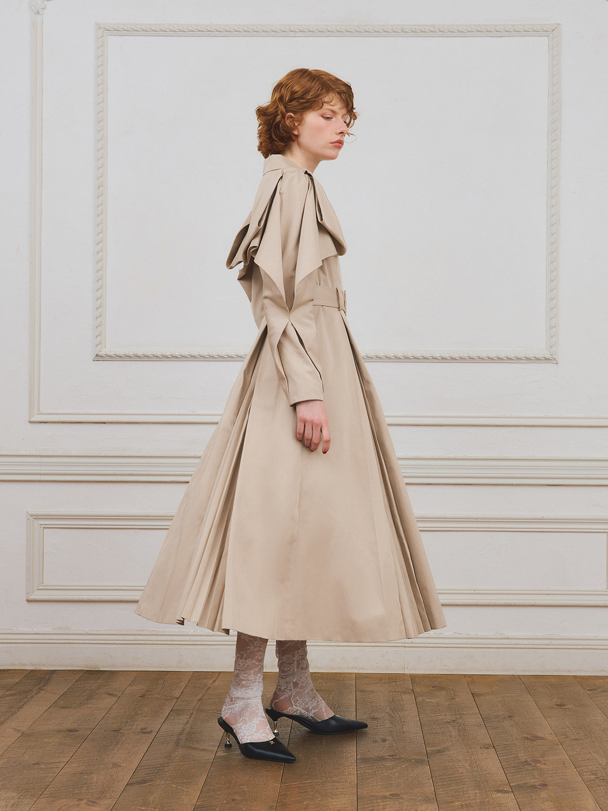 リボンディティールトレンチコート