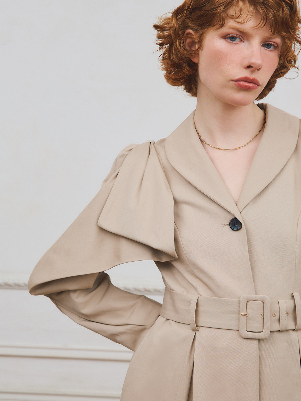 リボンディティールトレンチコート