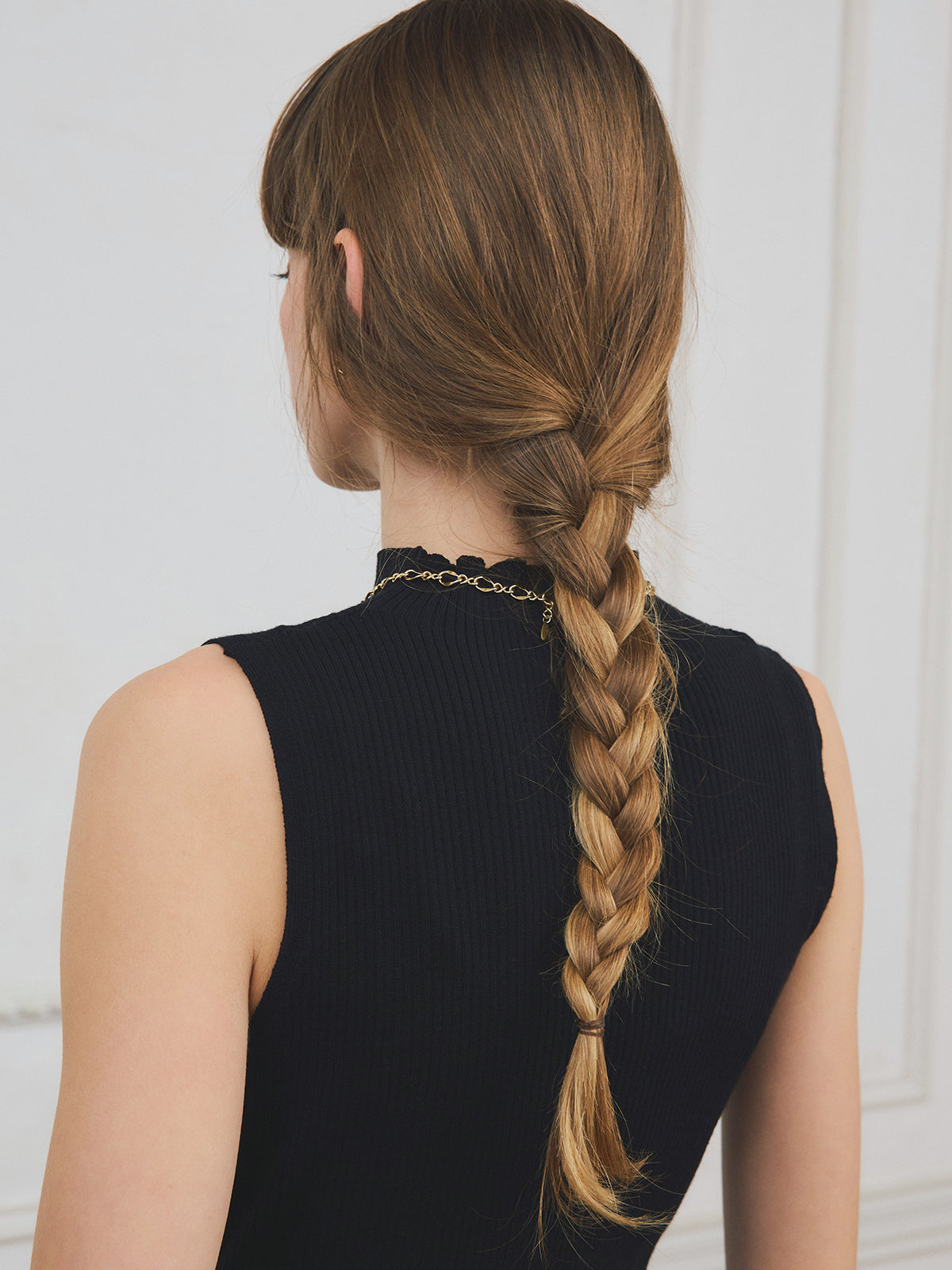 【PRE ORDER】スカーフパターンニットドッキングワンピース