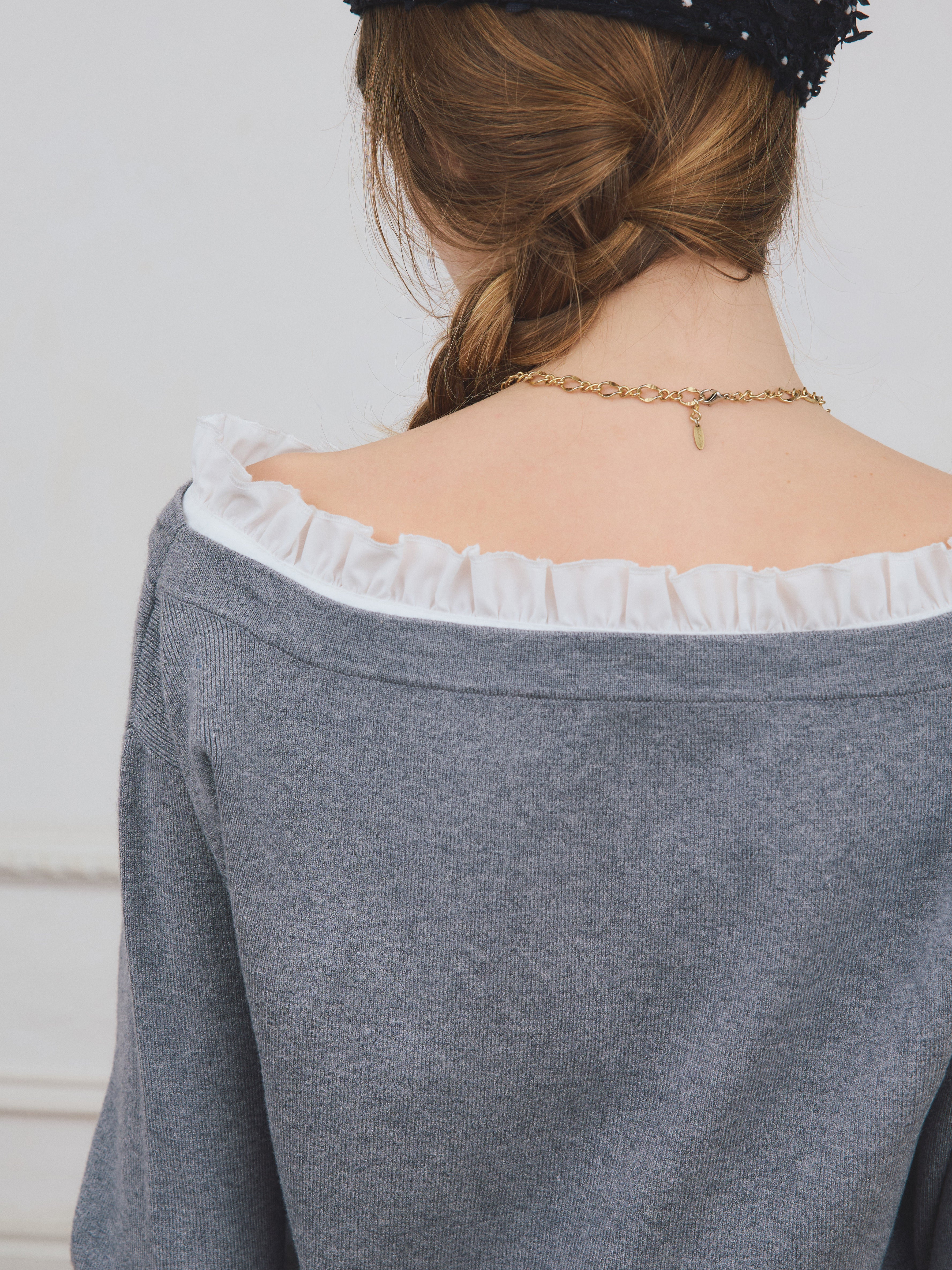 PRE ORDER】シャツドッキングニットカーディガン