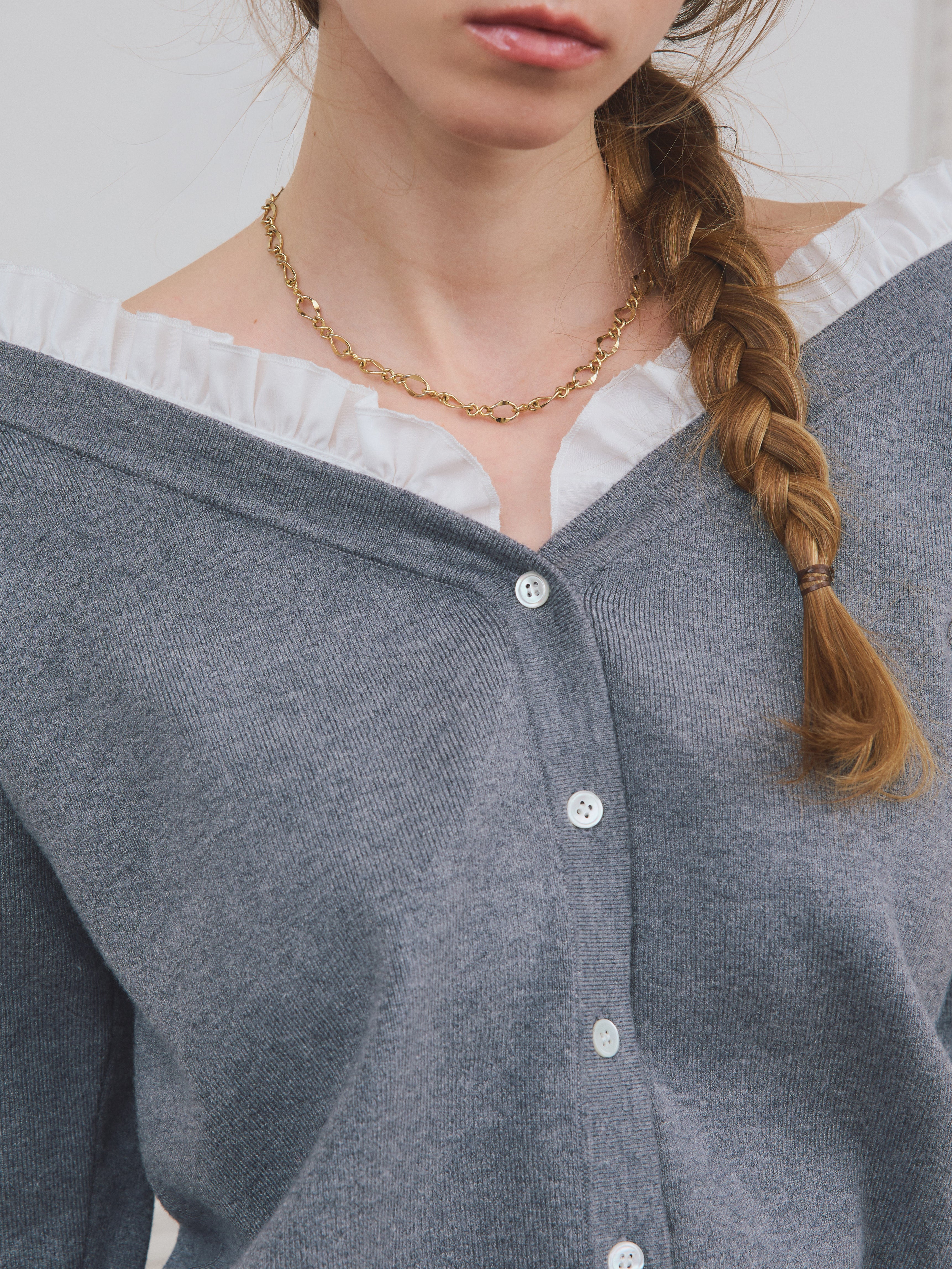 【PRE ORDER】シャツドッキングニットカーディガン