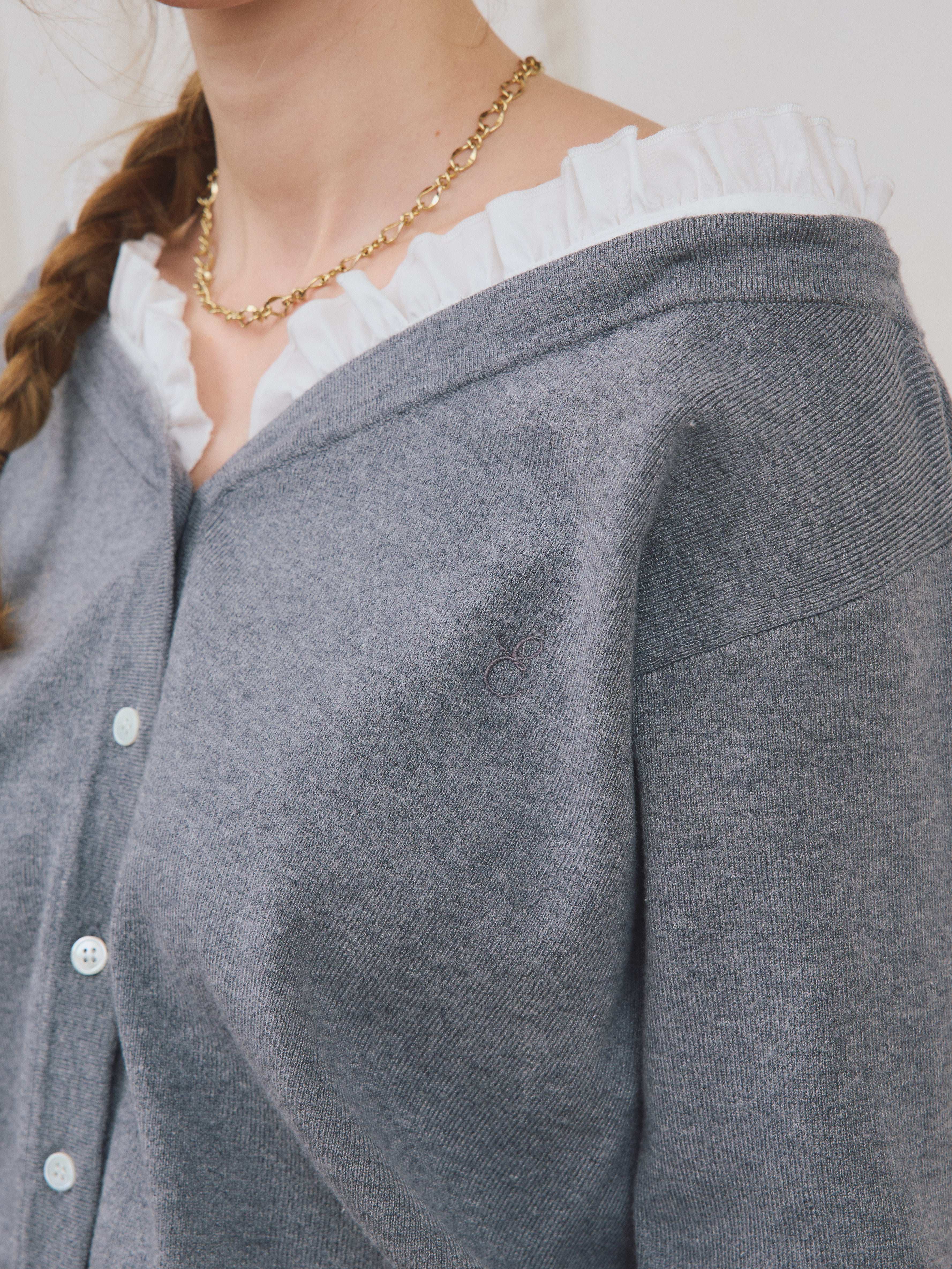 PRE ORDER】シャツドッキングニットカーディガン