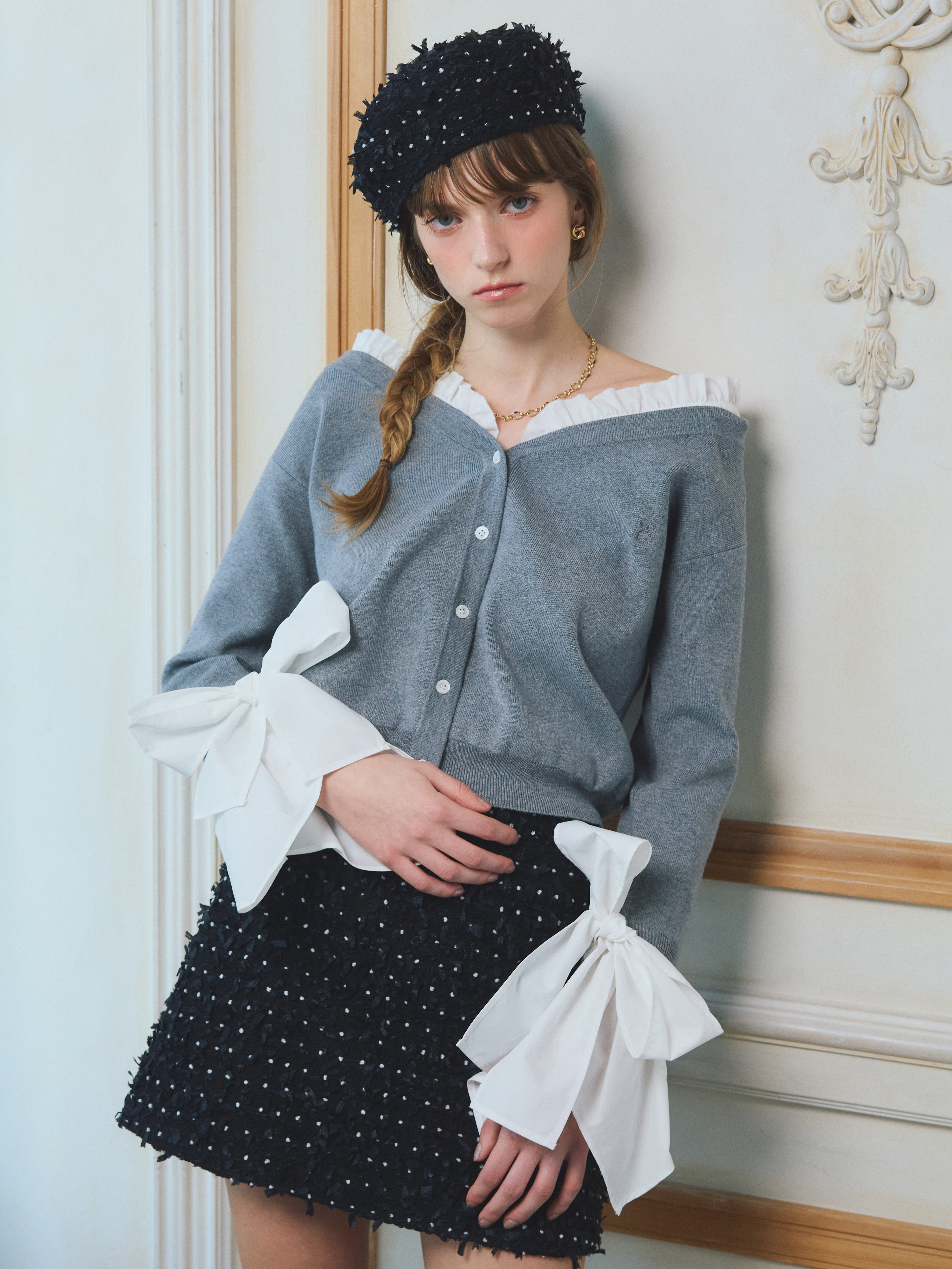 MODEL:174cm／COLOR:GREY／SIZE:F