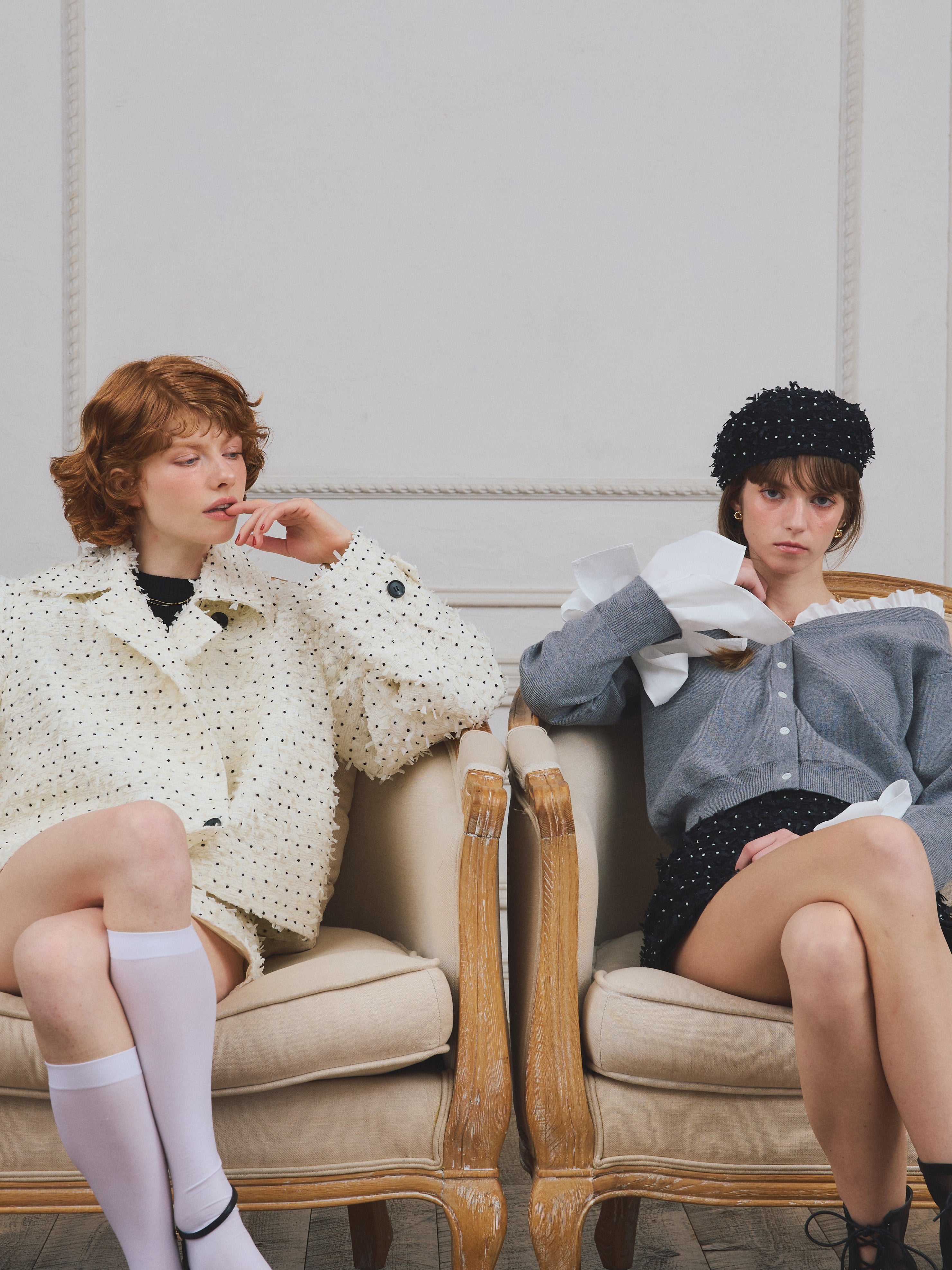 【PRE ORDER】シャツドッキングニットカーディガン