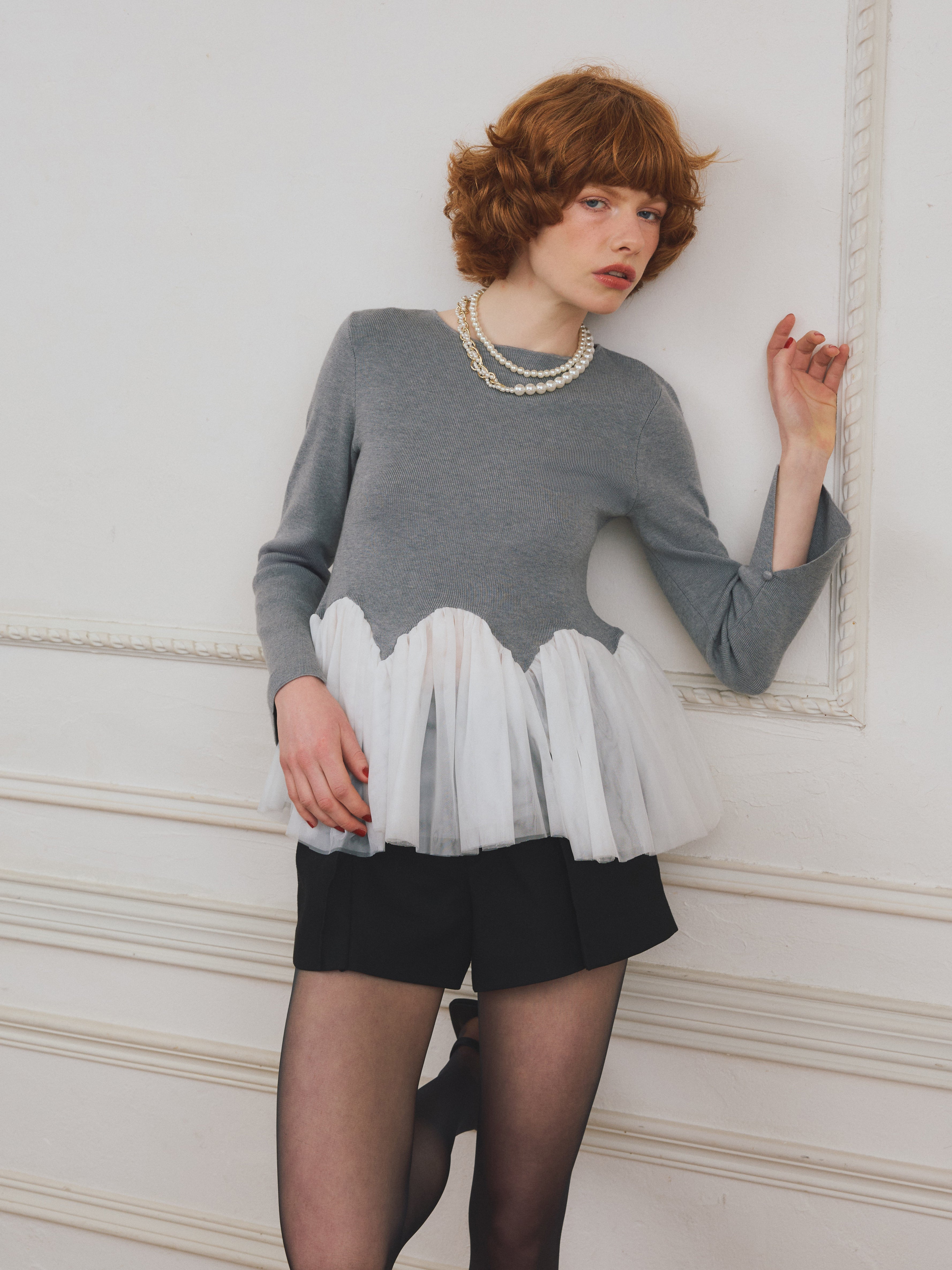 MODEL:170cm／COLOR:GREY／SIZE:F