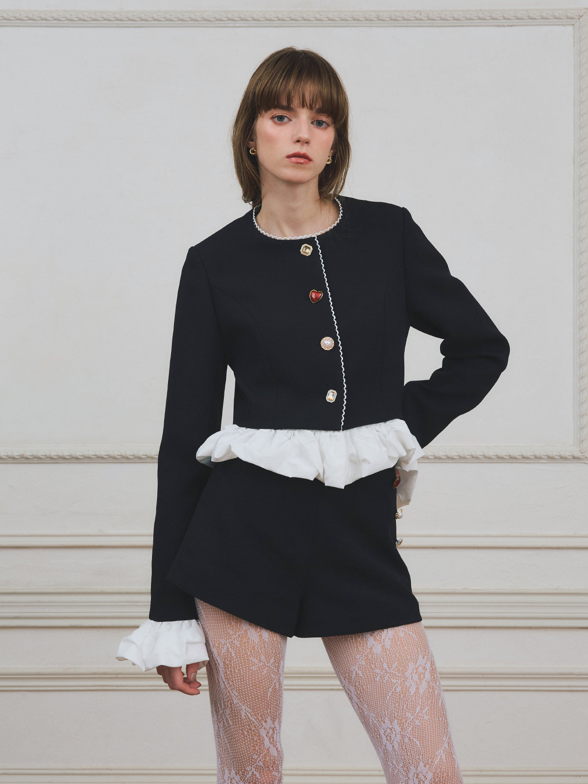 MODEL:174cm／COLOR:BLACK／SIZE:36