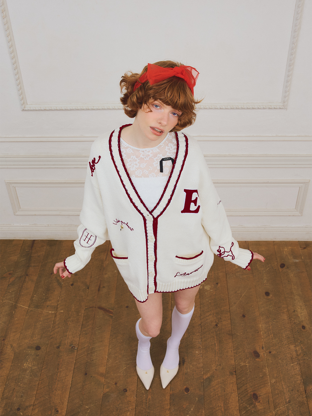 【PRE ORDER】Embroideryモチーフニットカーディガン