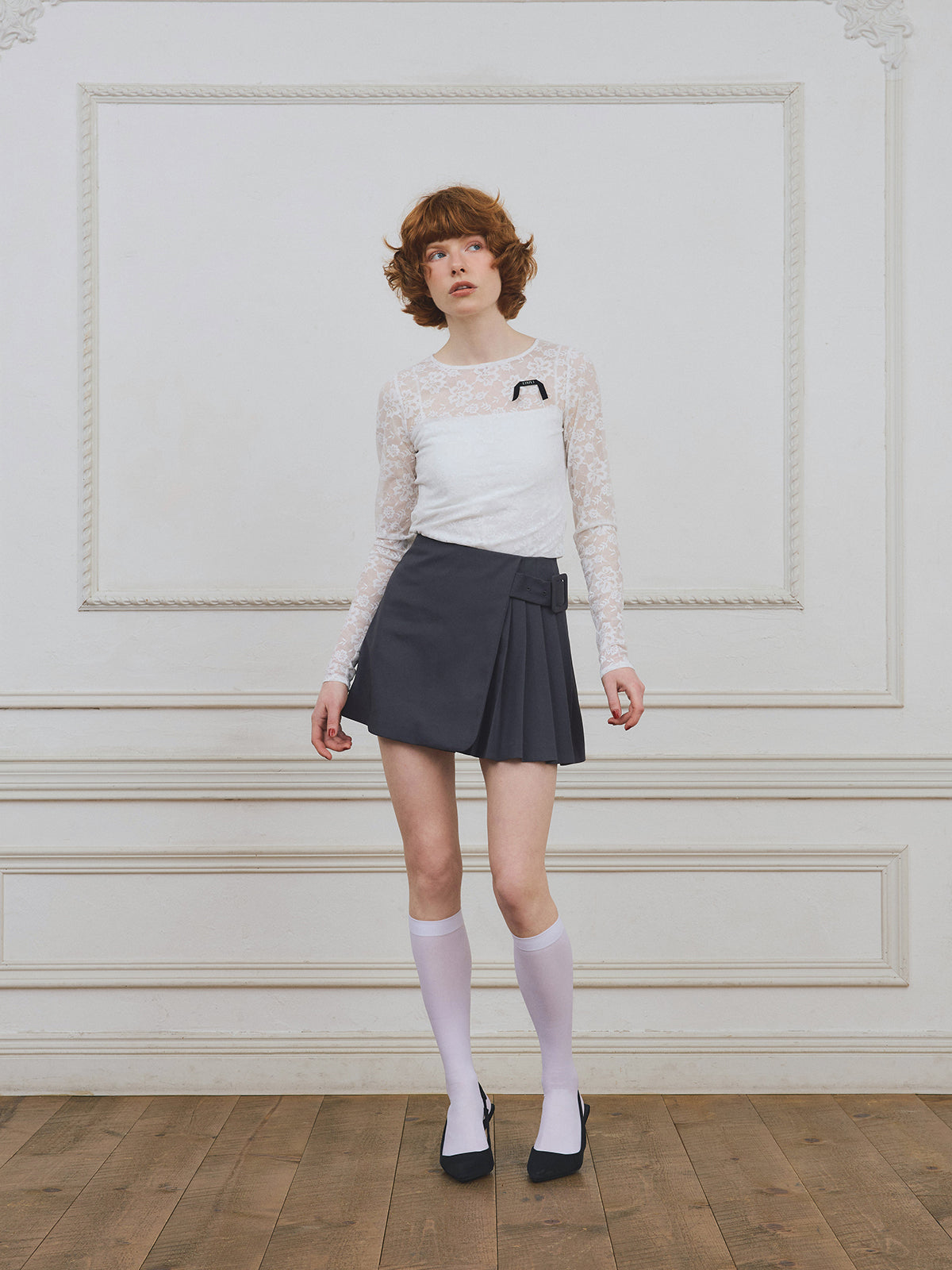 eimy istoire コンビネーションレーストップス☆☆ ロゴテープレーストップス