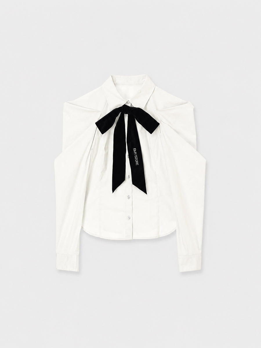 EIMY VELVET RIBBON SHIRT
