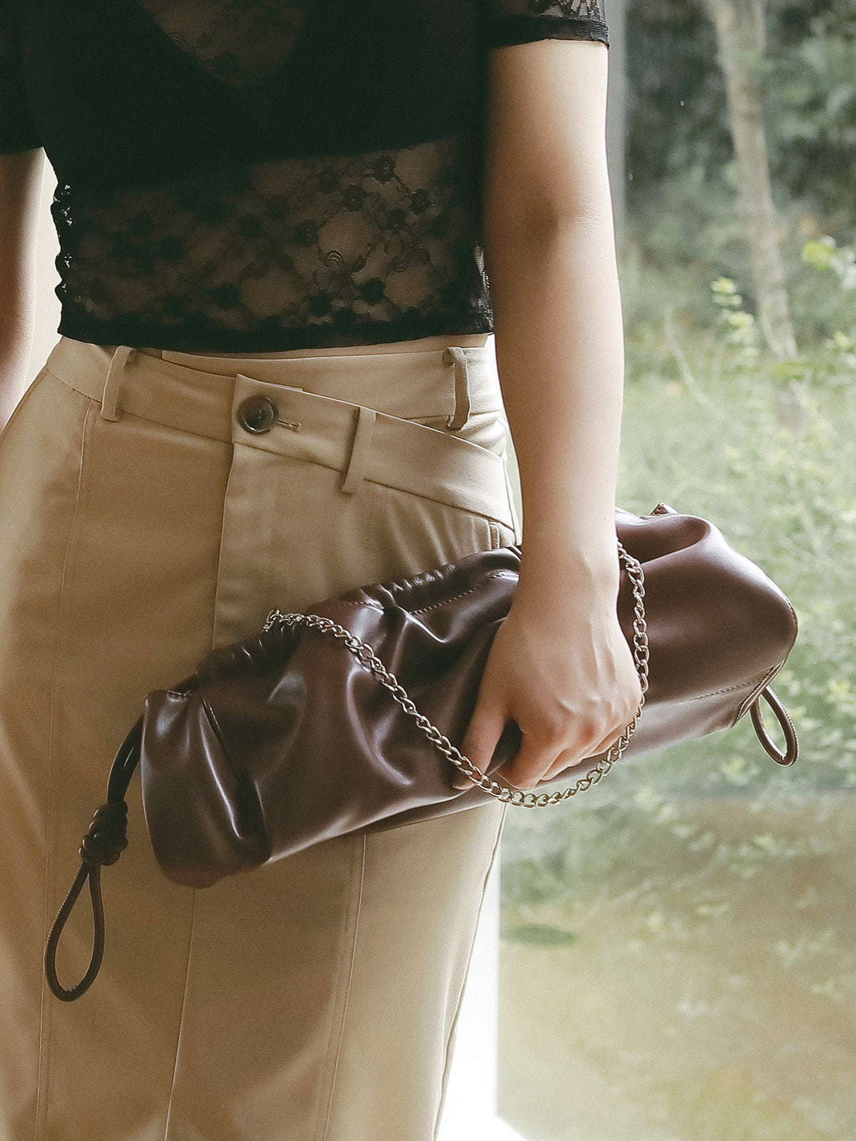 ソフトギャザードローストリングバッグ