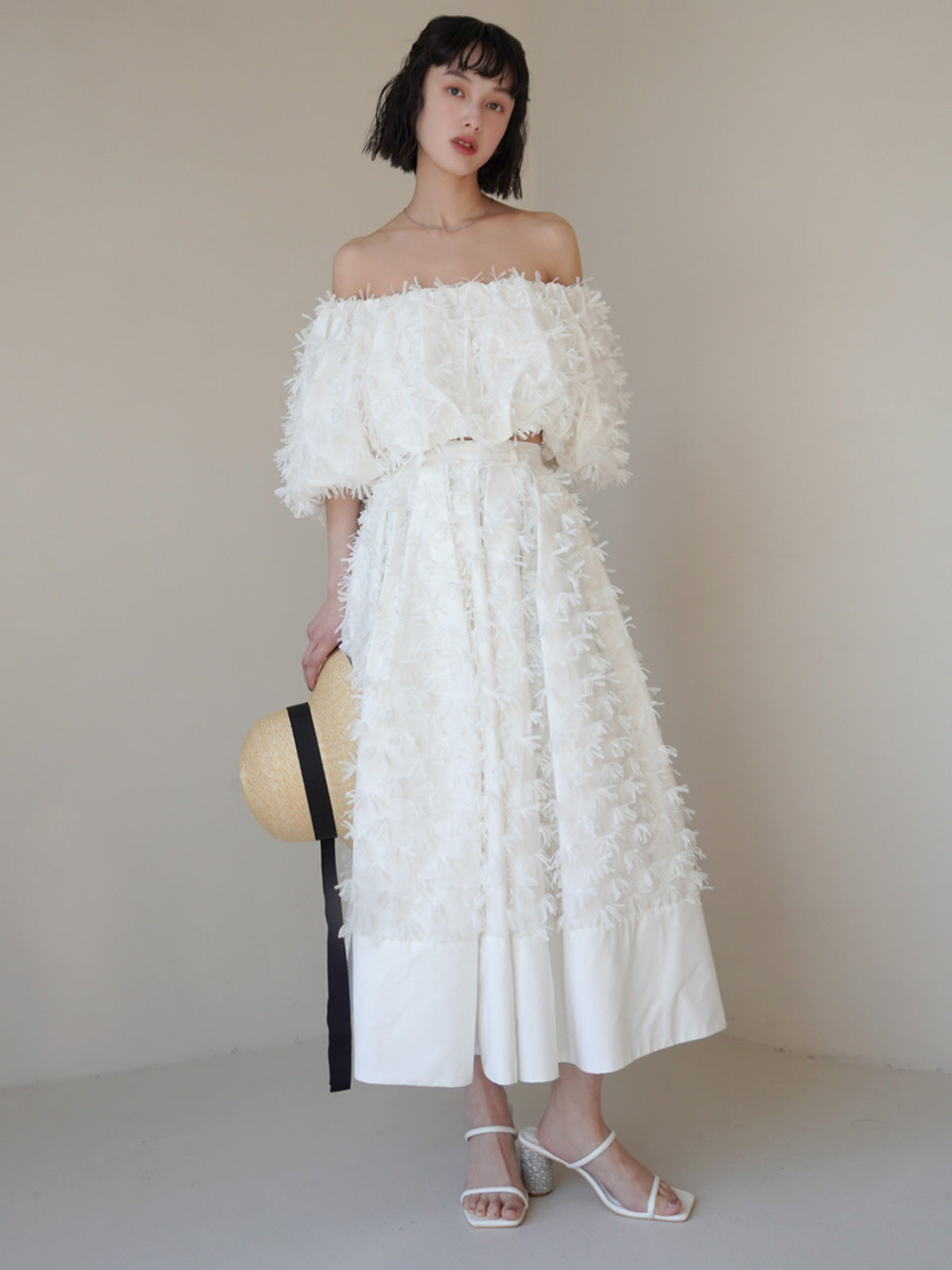 リボンクロスフレアスカート