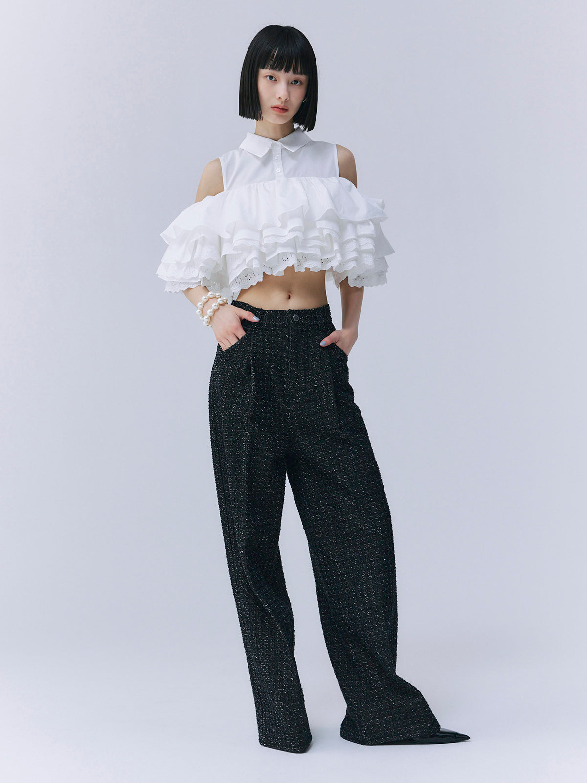 ツイードライクデニムパンツ