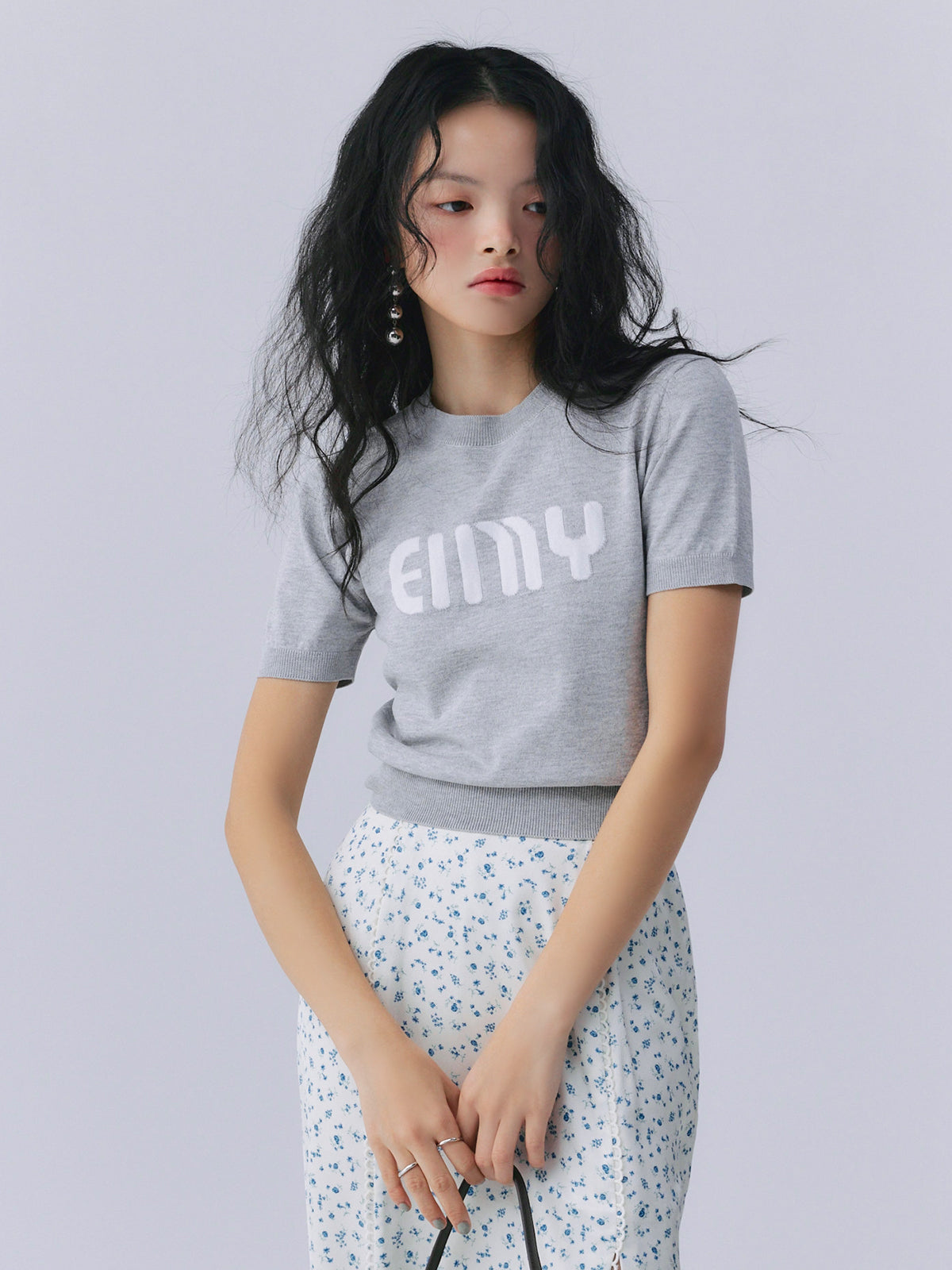 EIMYロゴハーフスリーブニット