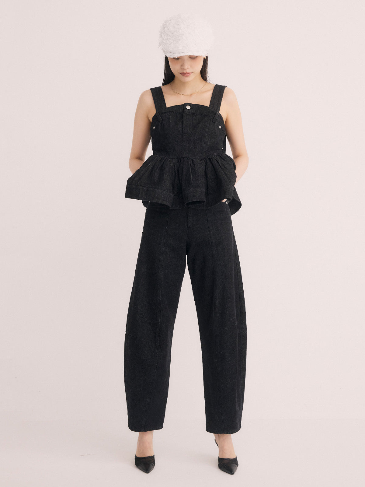 カービーパターンデニムパンツ