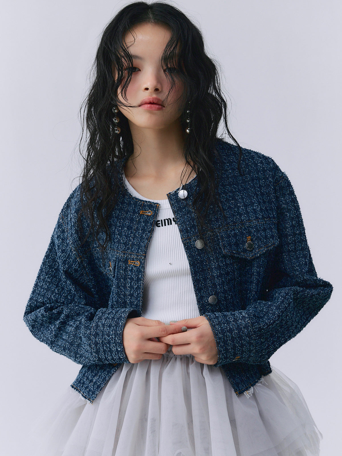 ツイードライクデニムジャケット