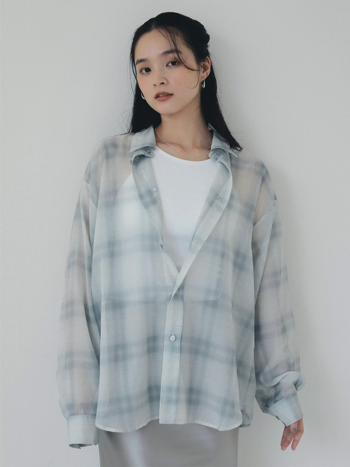 シアーチェック2WAYシャツ