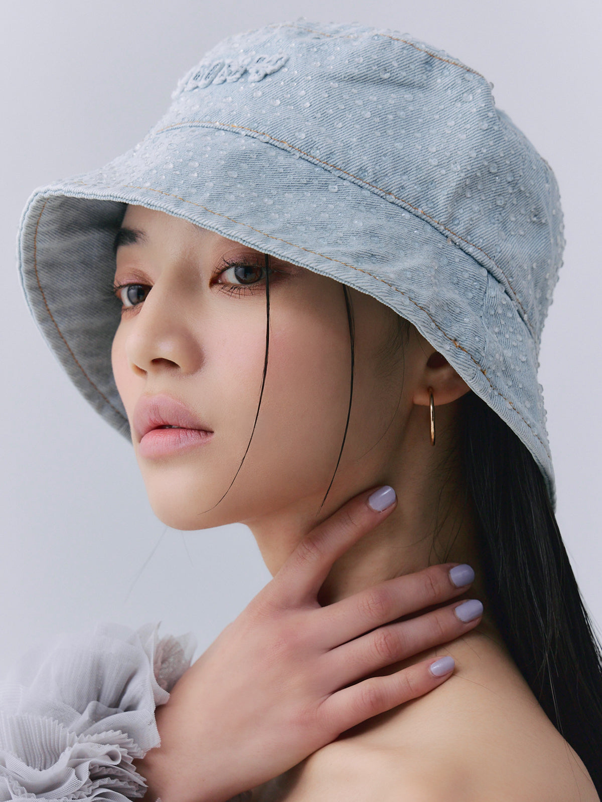 drop patternデニムバケットハット