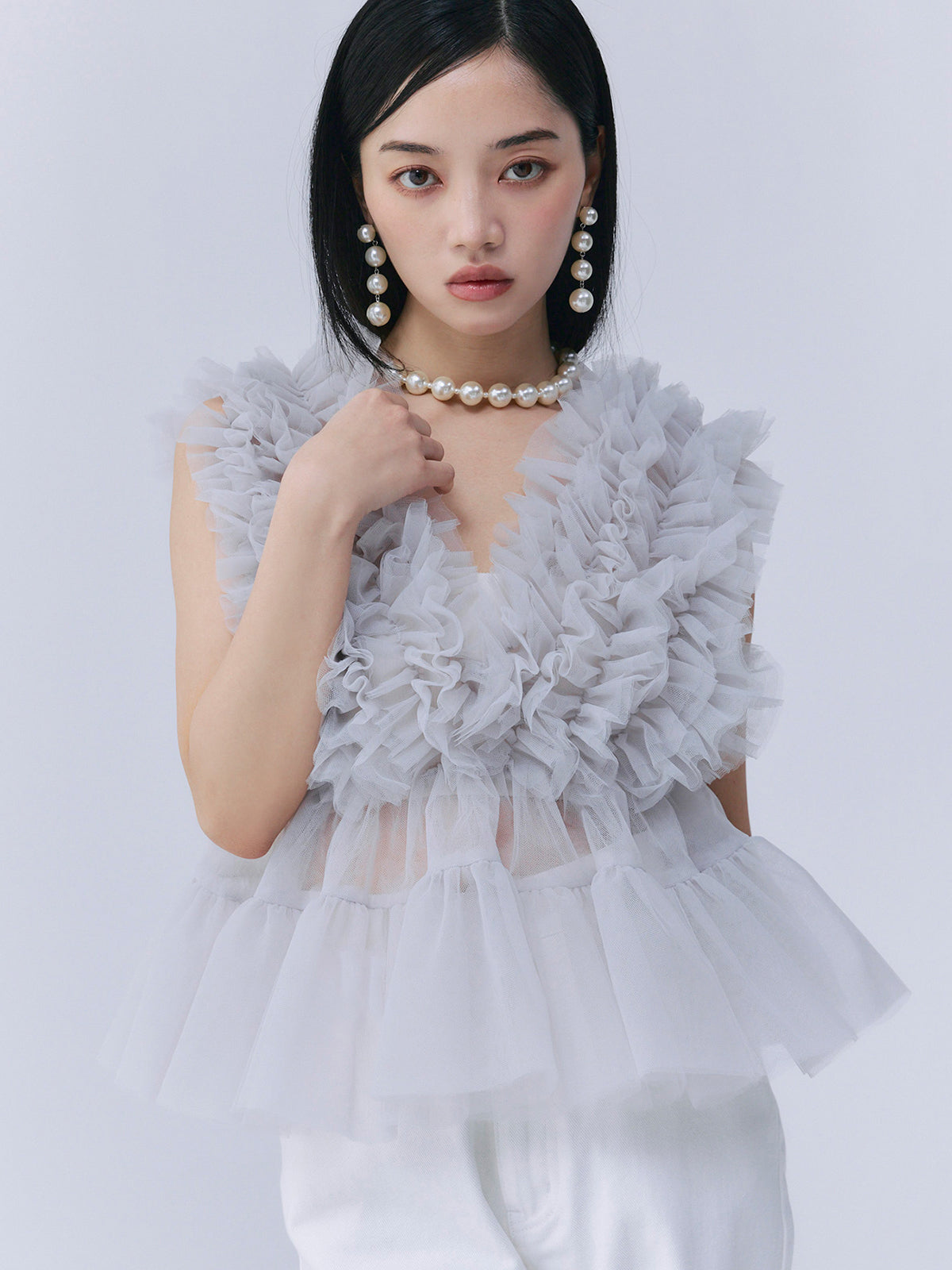 チュールフリルボリュームベスト