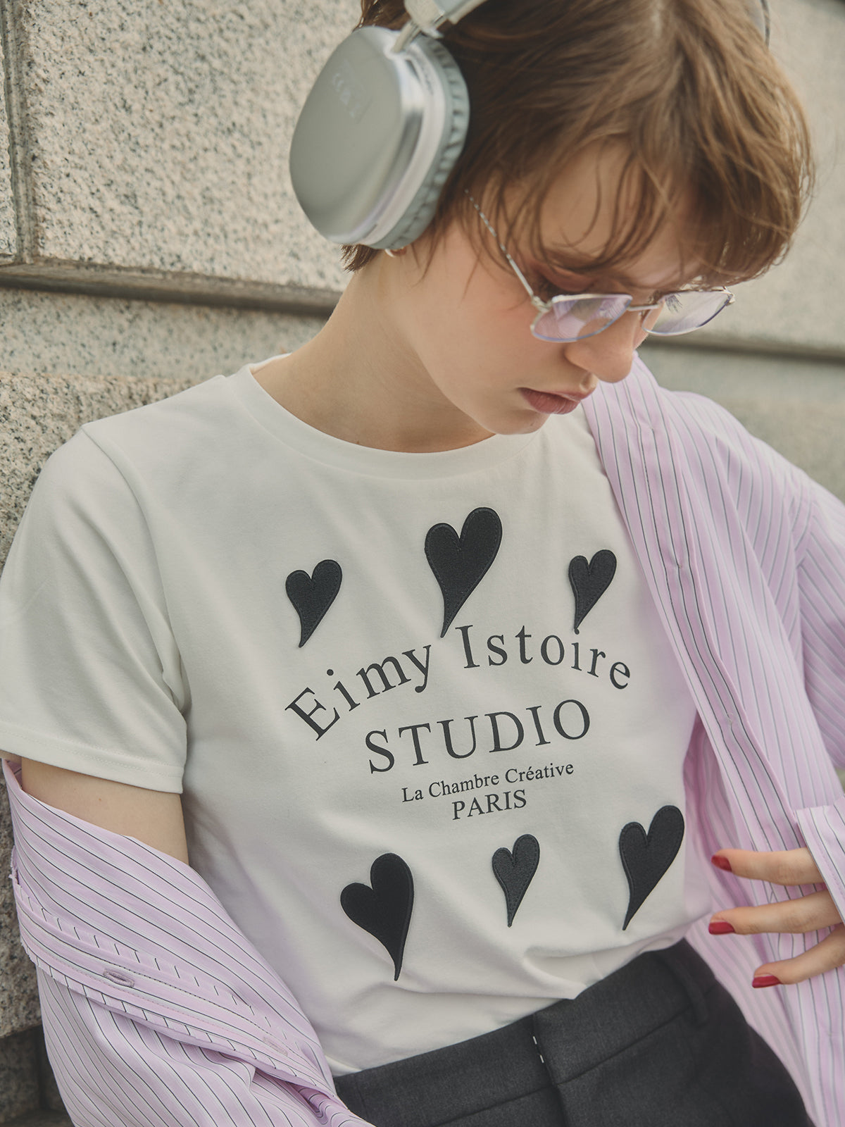 eimy istoire  Tシャツ EIMY ISTOIRE eimy istoire エンブロイダリーエイミーロゴTシャツ