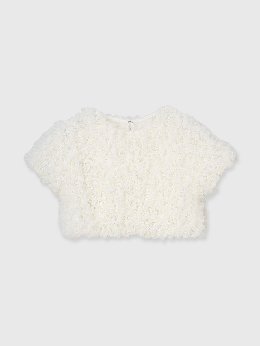 チュールフリルトップス