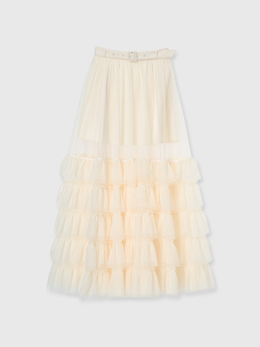 TULLE TIERED LAYERED SKIRT