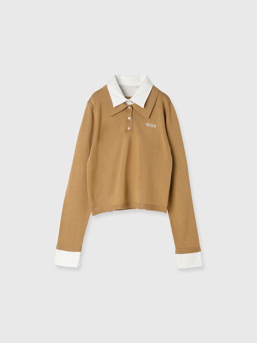 【New Color】ダブルカラーデザインニット