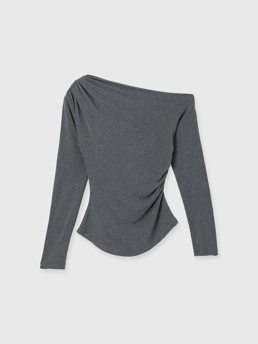 ドレープワンショルダートップス