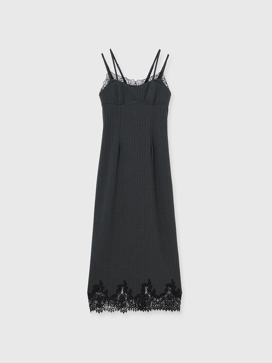 レーストリム付きブラックキャミワンピース セール】レーストリムキャミワンピｰス（ワンピース）｜EIMY ISTOIRE