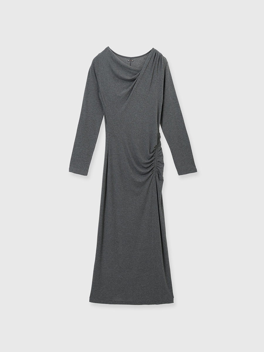 カットドレープギャザーワンピース