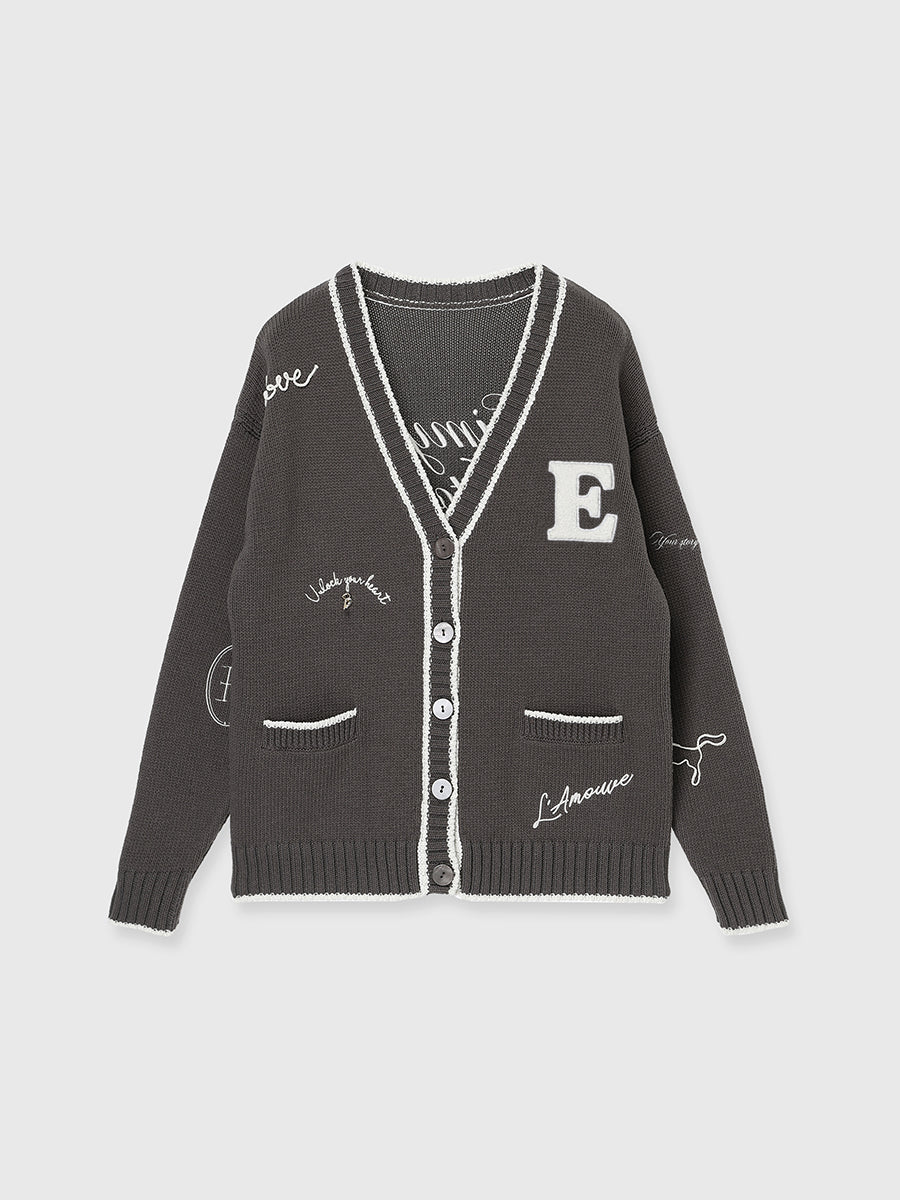 【PRE ORDER】Embroideryモチーフニットカーディガン