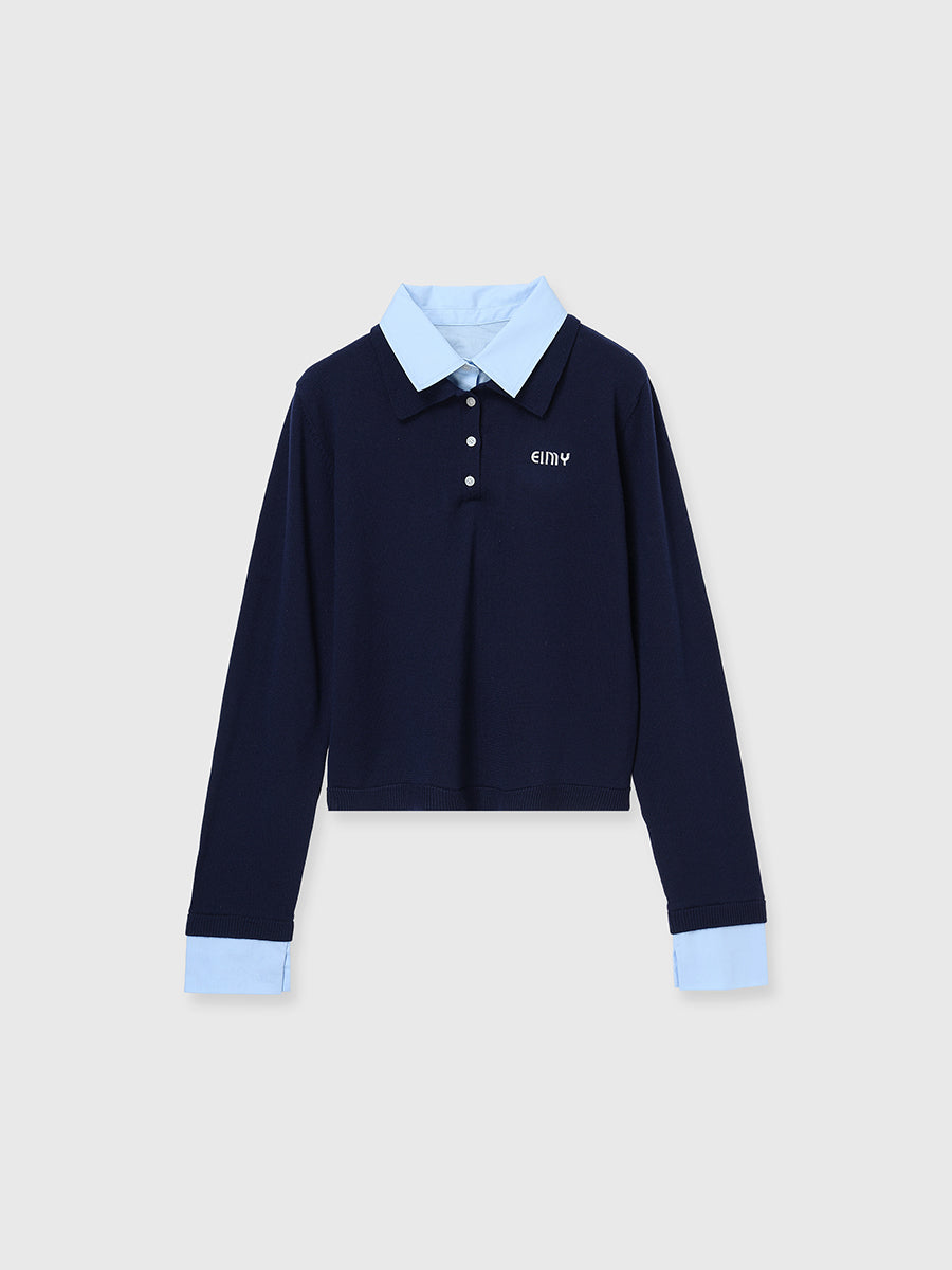 【New Color】ダブルカラーデザインニット