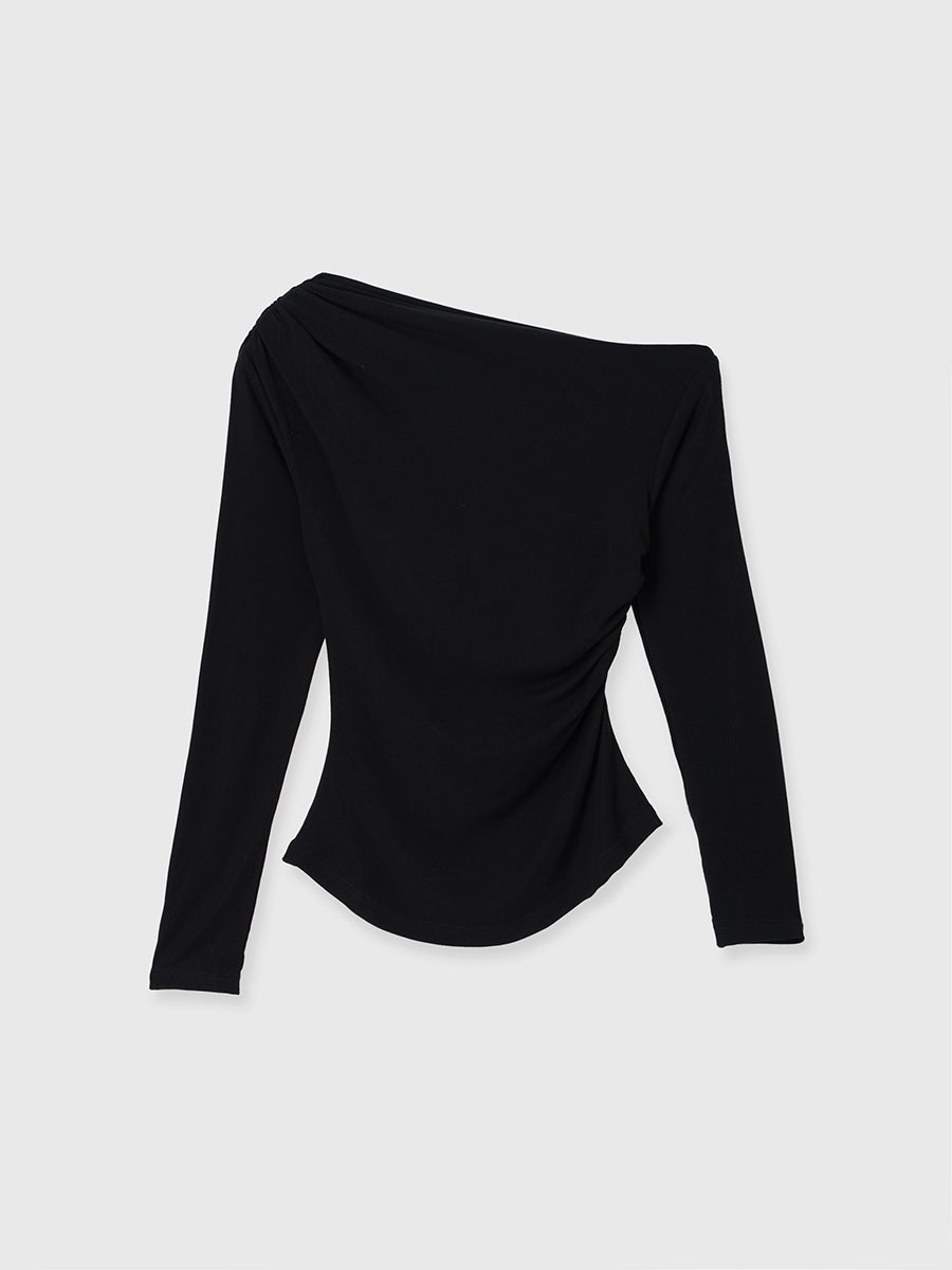 ドレープワンショルダートップス