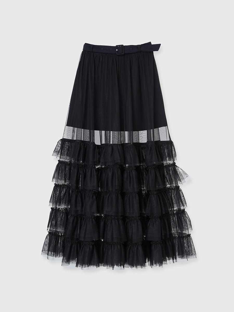 TULLE TIERED LAYERED SKIRT