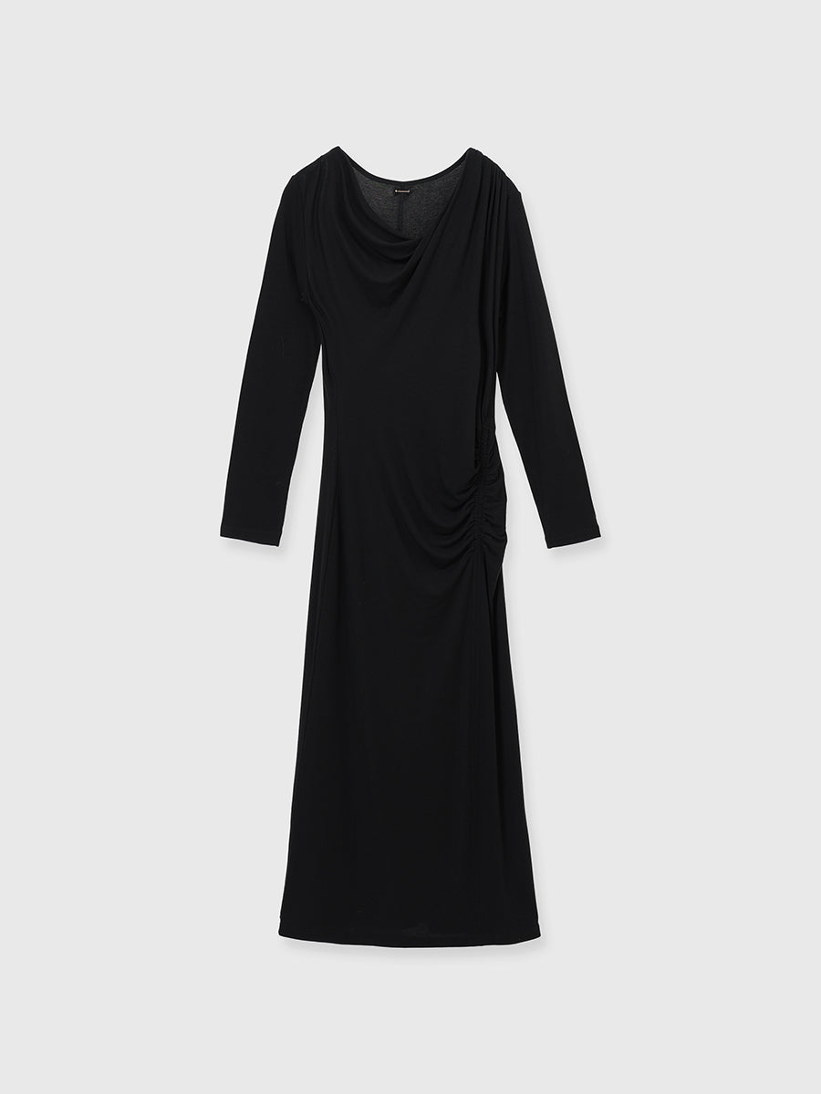 カットドレープギャザーワンピース