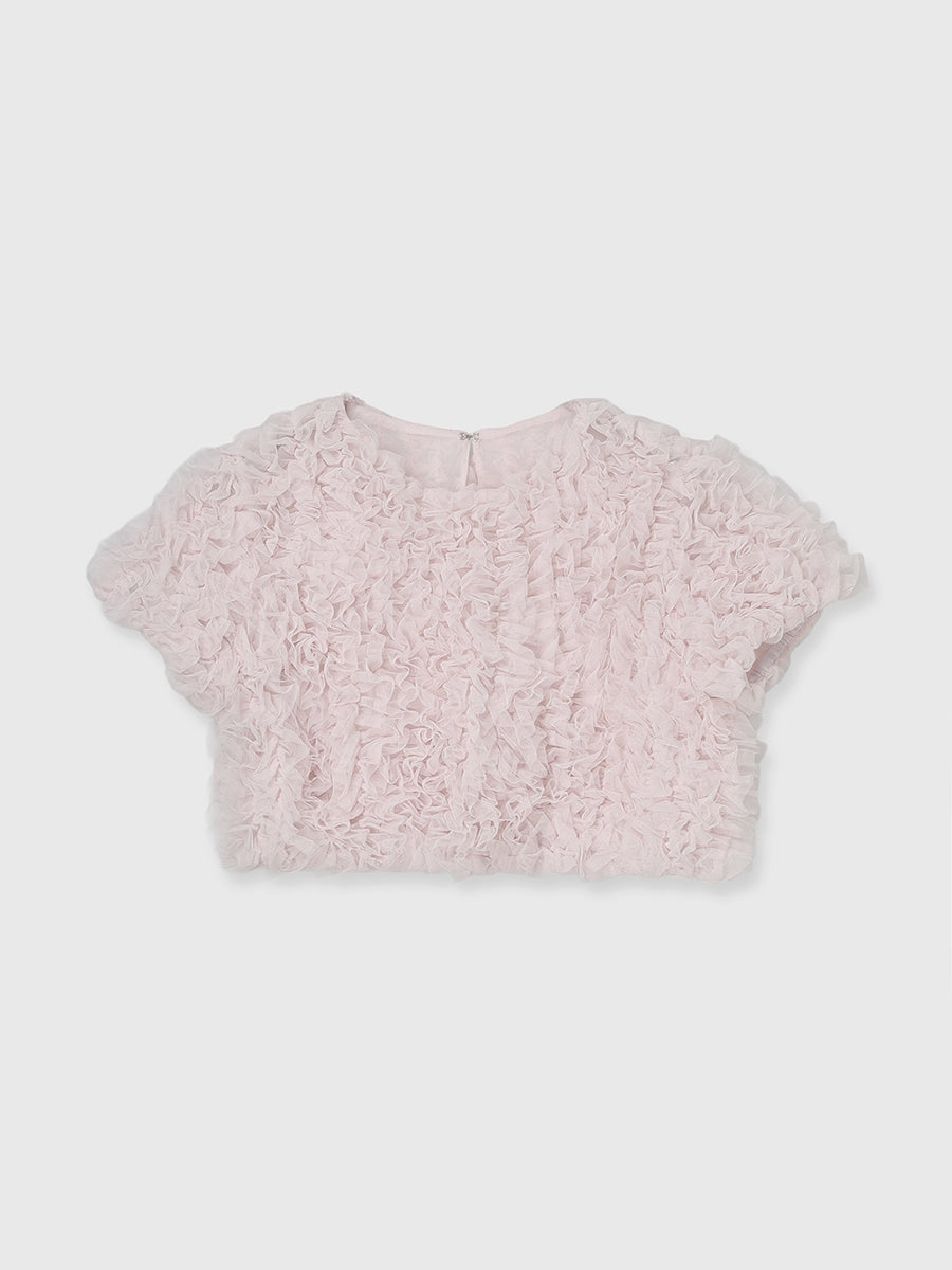 チュールフリルトップス