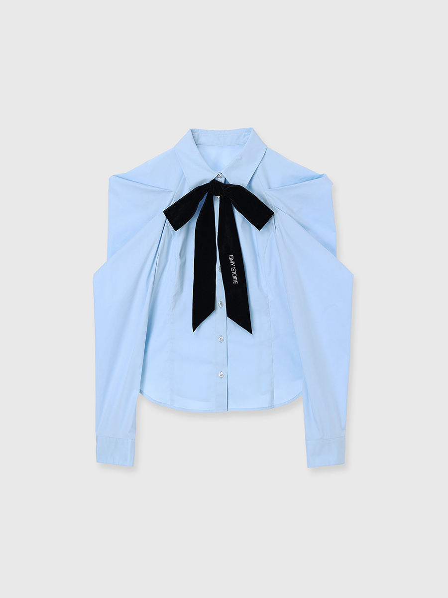 EIMY VELVET RIBBON SHIRT