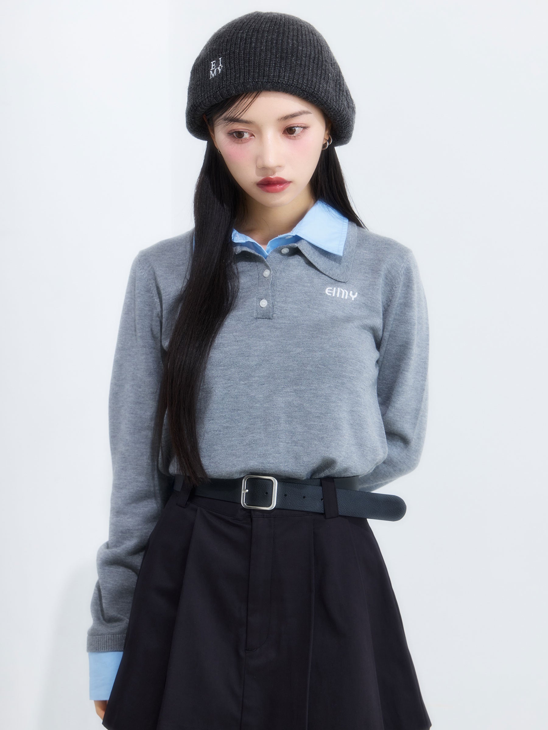 【New Color】ダブルカラーデザインニット