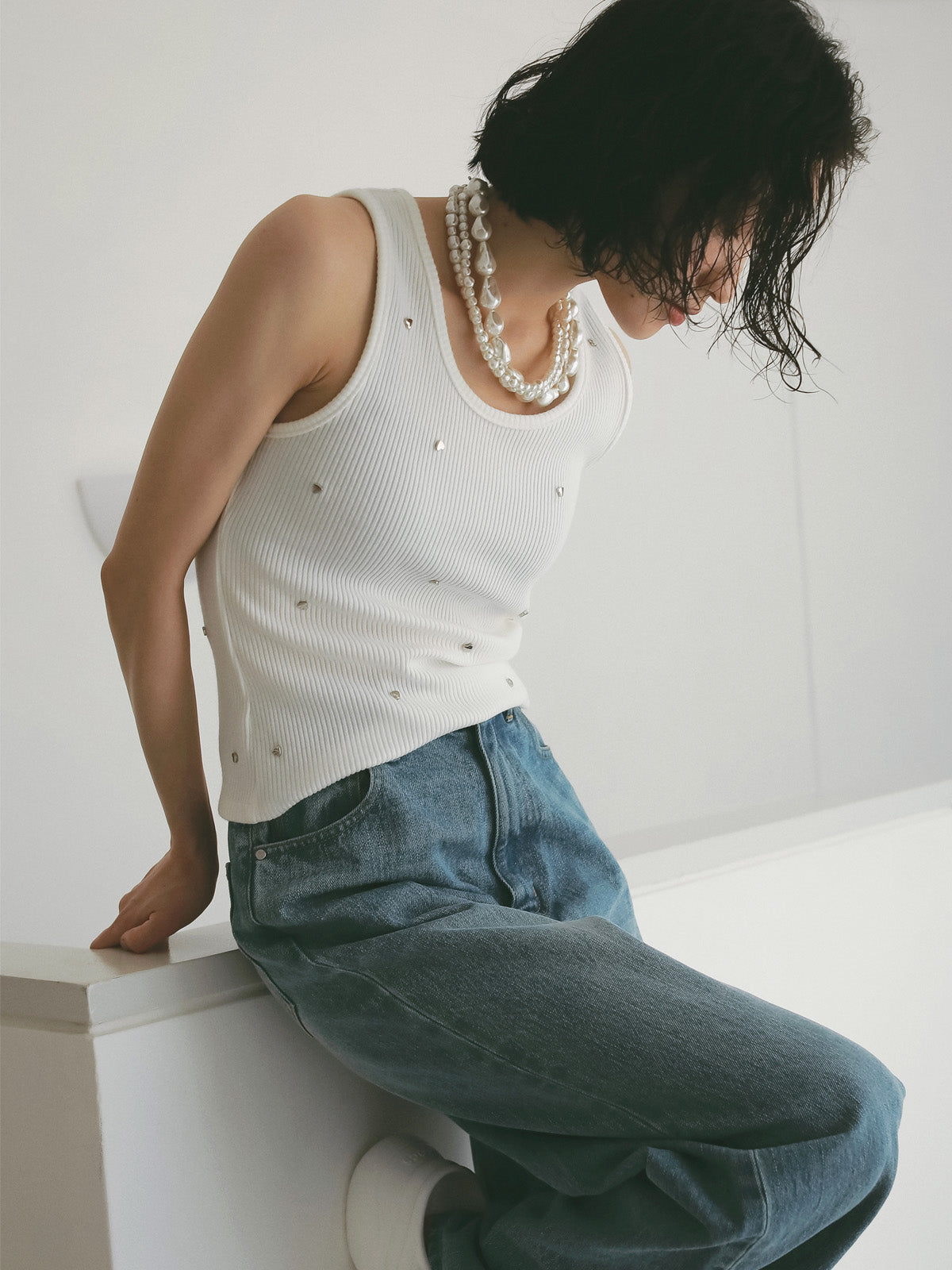 ハートスタッズタンクトップ