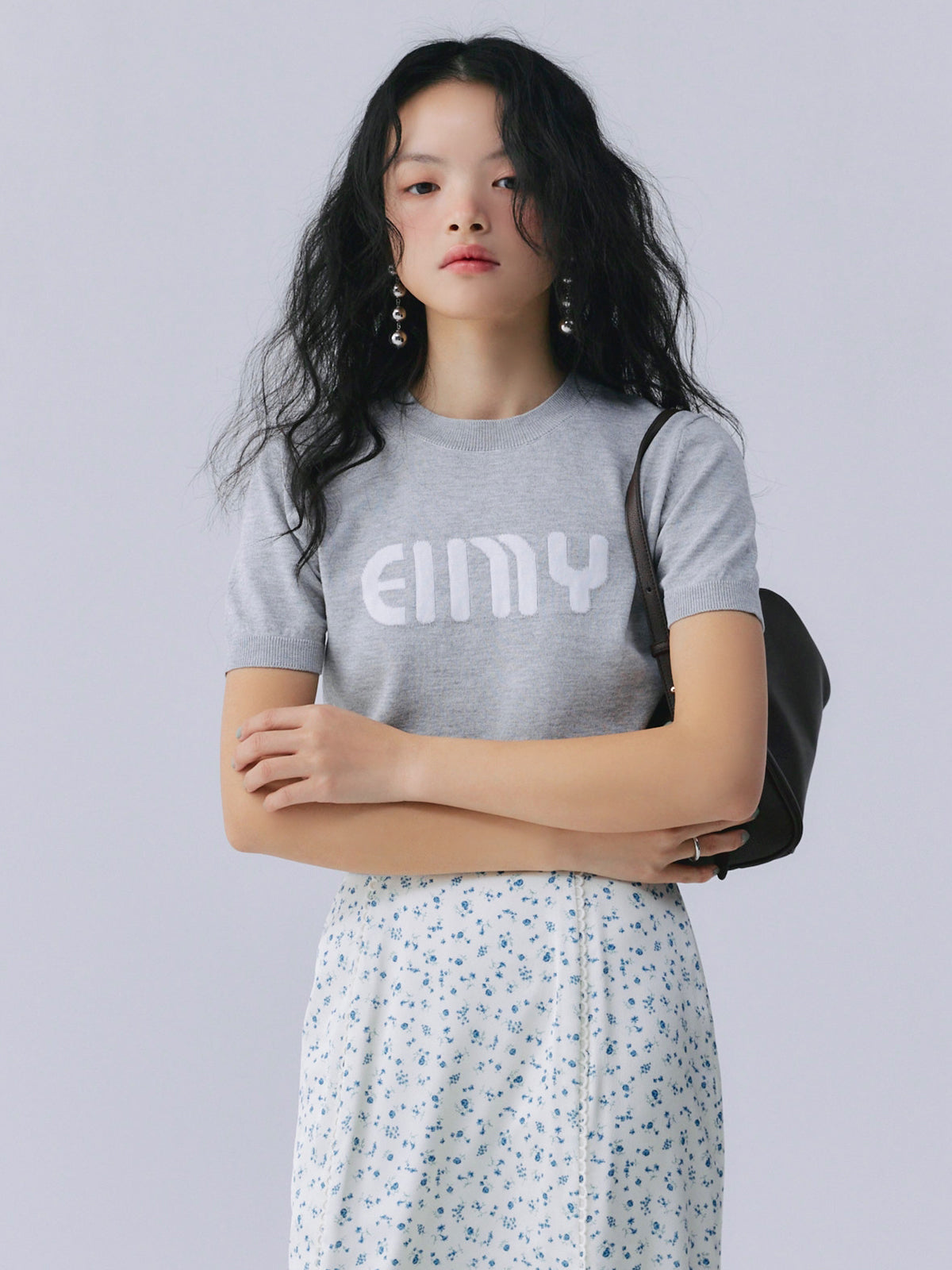 EIMYロゴハーフスリーブニット