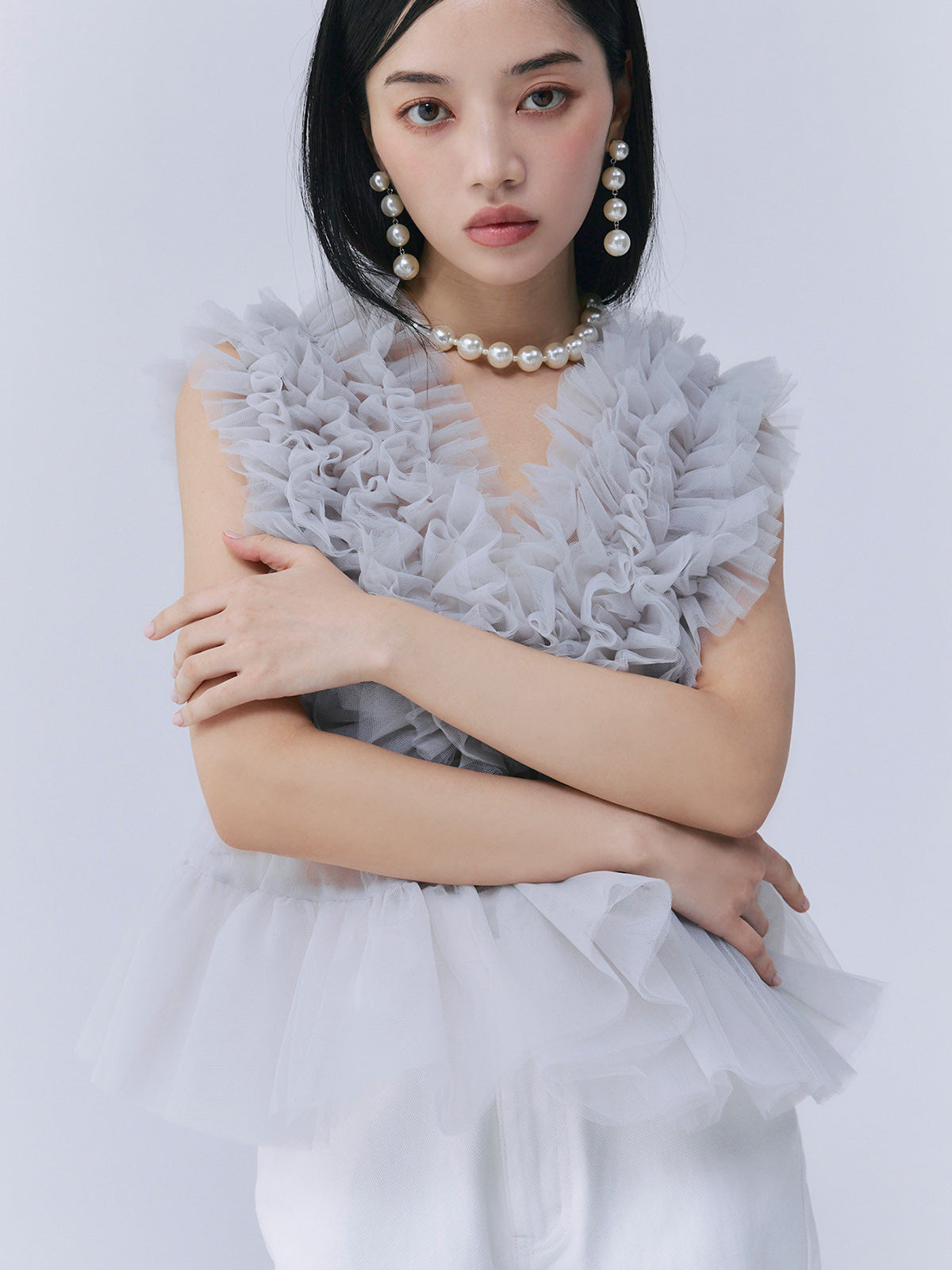 チュールフリルボリュームベスト