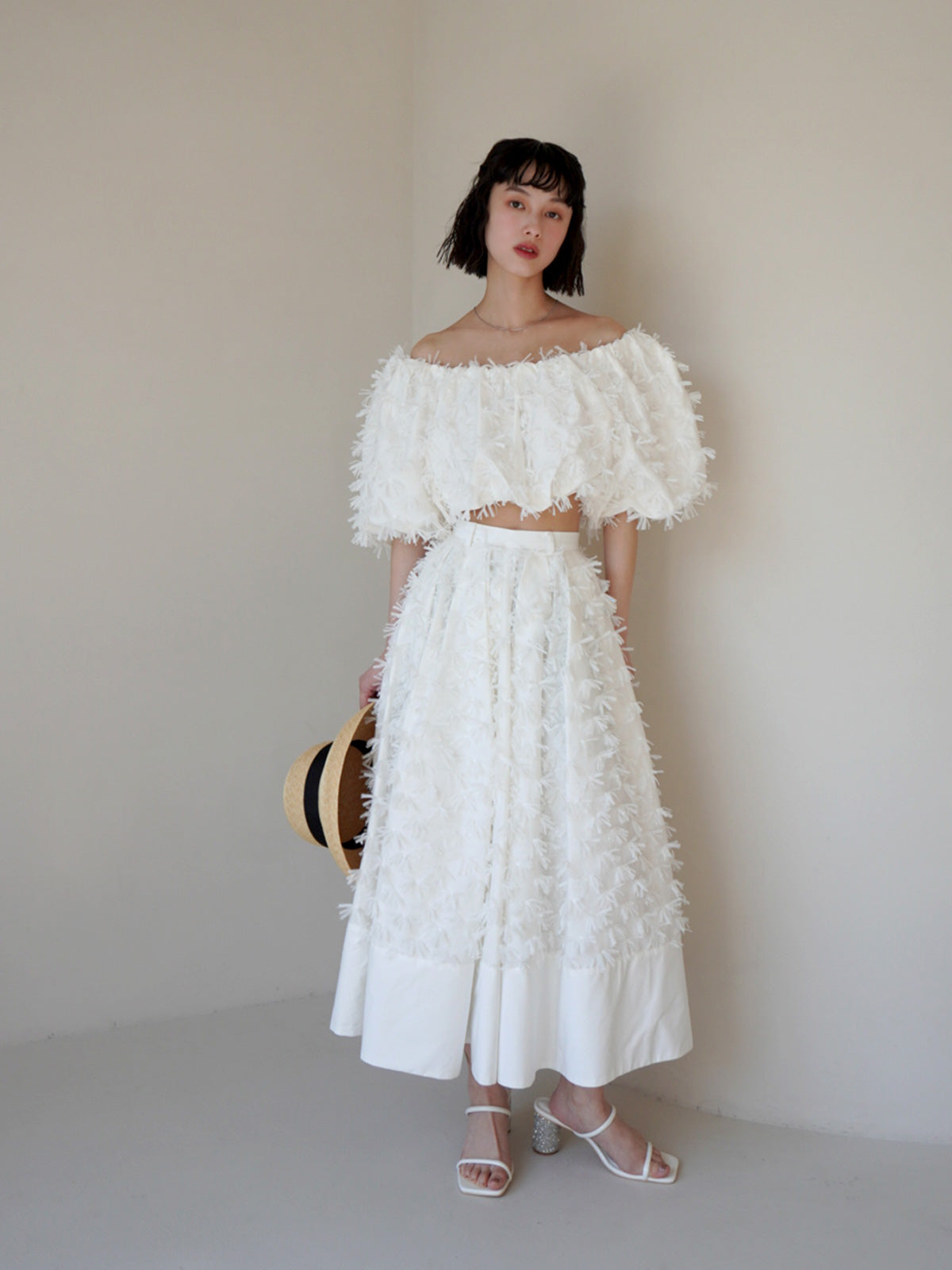 リボンクロスフレアスカート