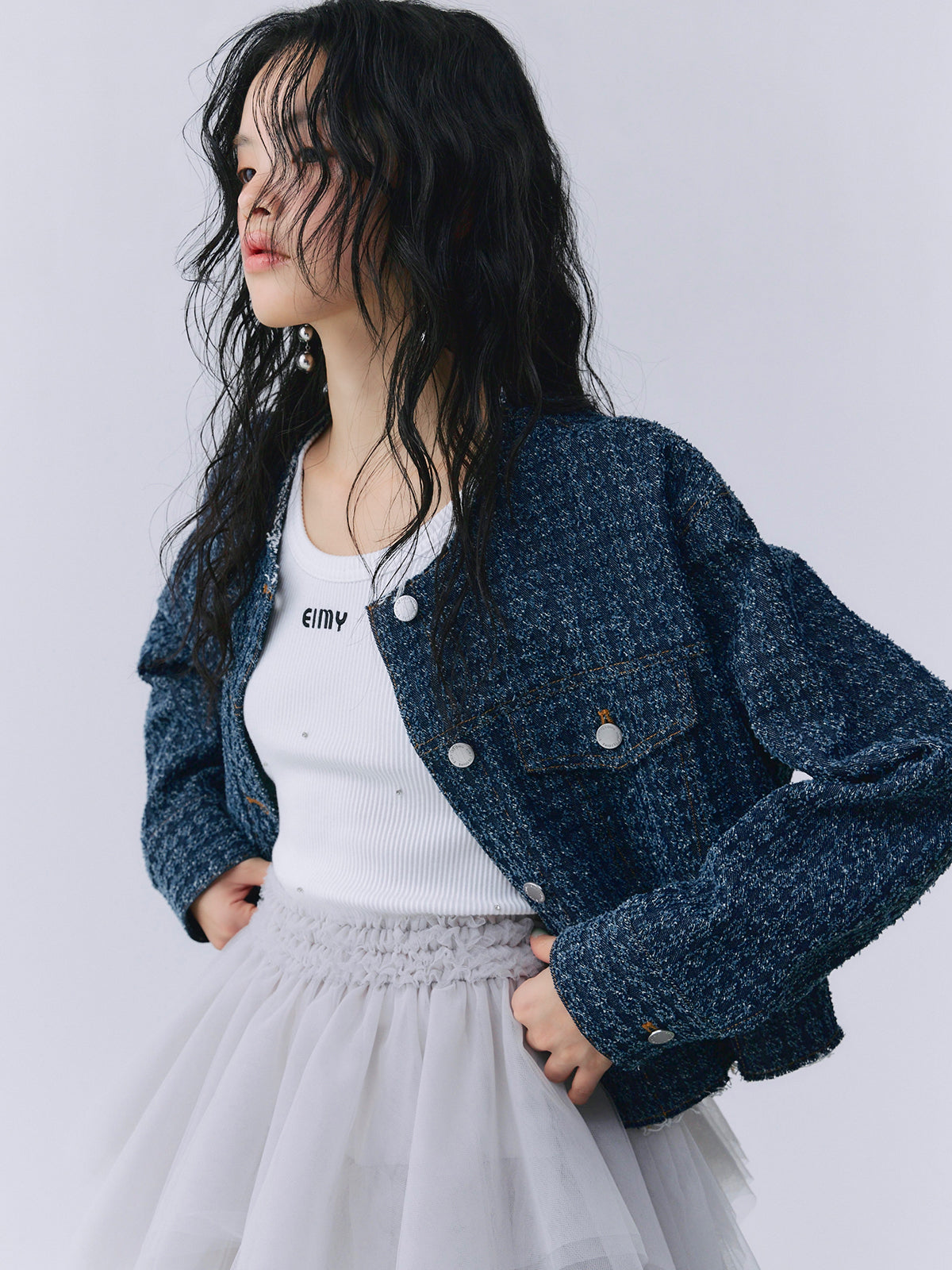 ツイードライクデニムジャケット