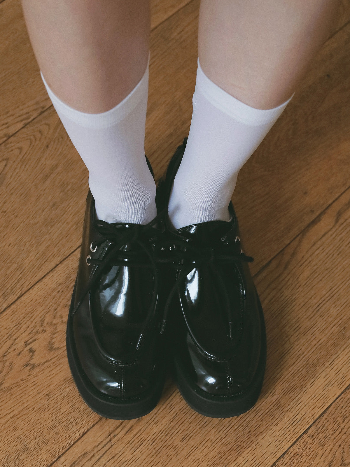 レースアップボリュームローファー