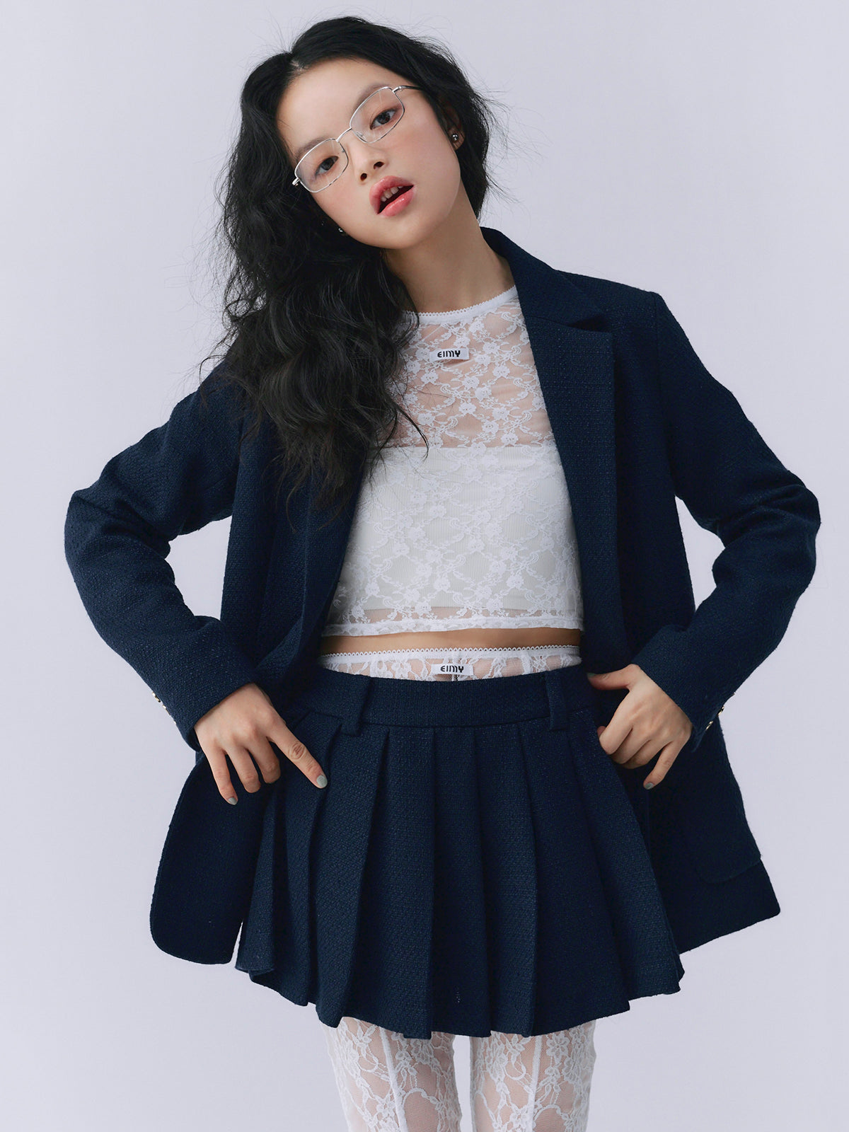 ツイードテーラードジャケット