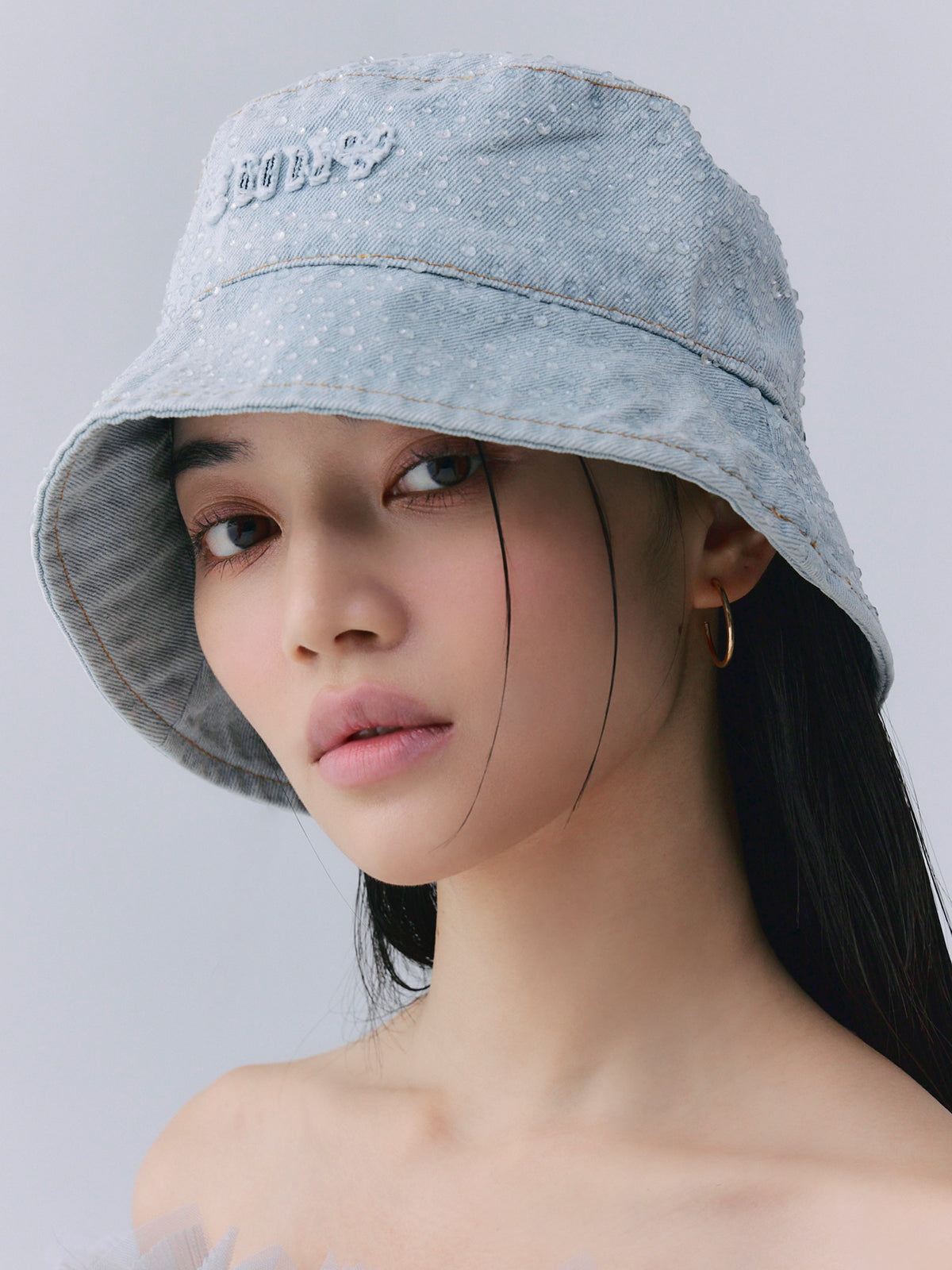 drop patternデニムバケットハット